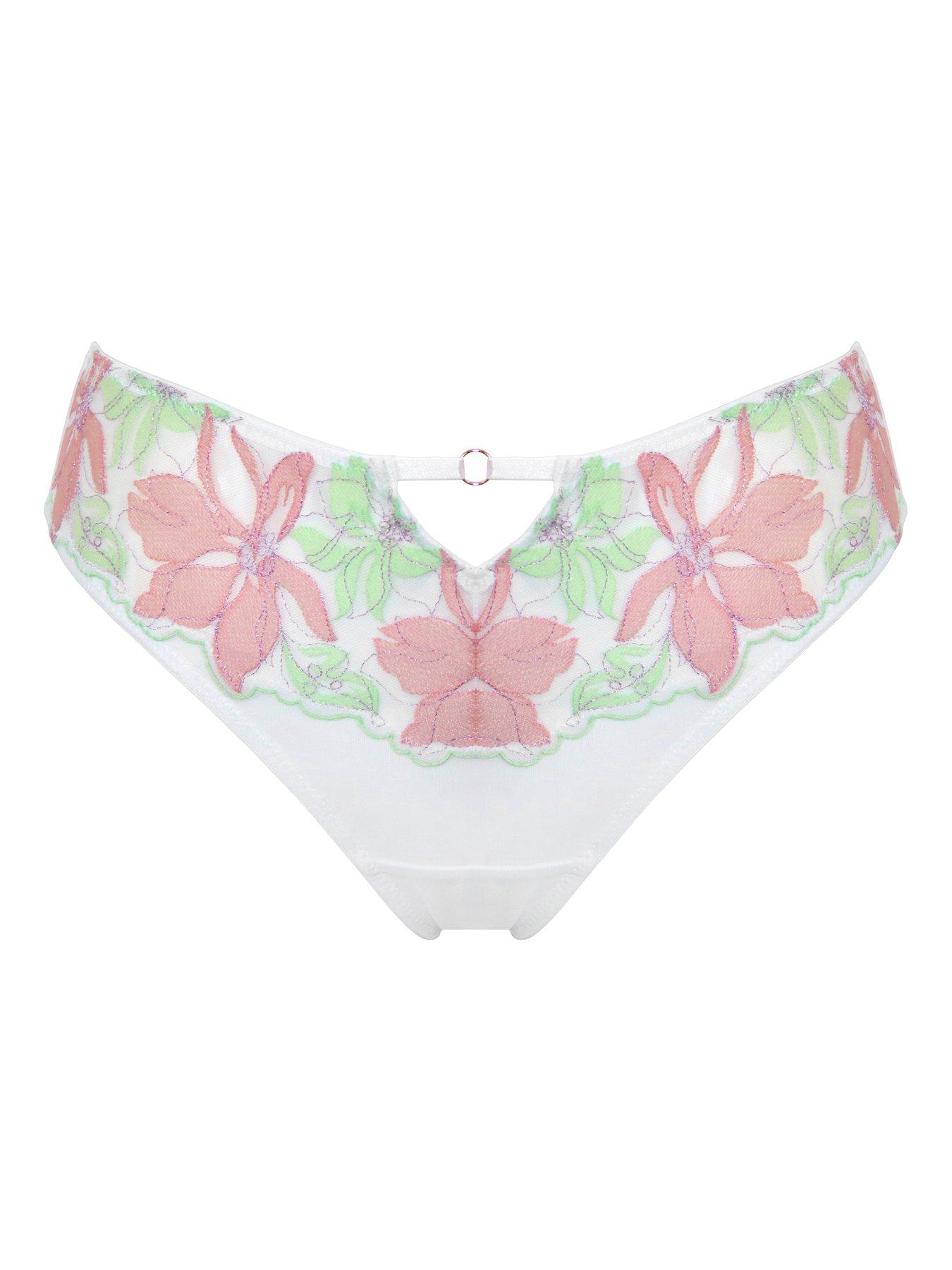 Image 3 of 4 of Pour Moi Roxanne Embroidered High Leg Mesh Brief