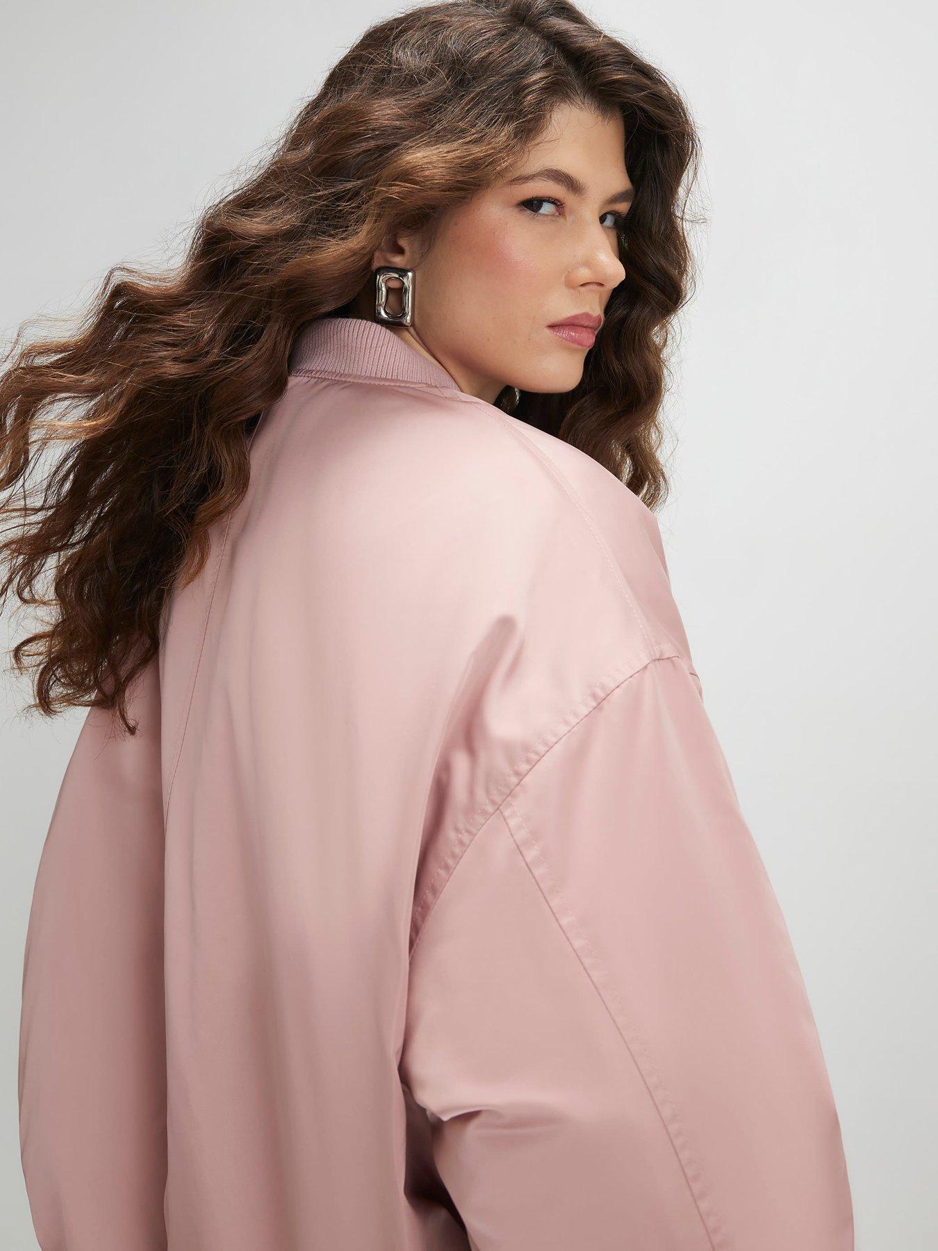 Image 2 of 4 of River Island Oversized Ruched Hem Bomber Jacket