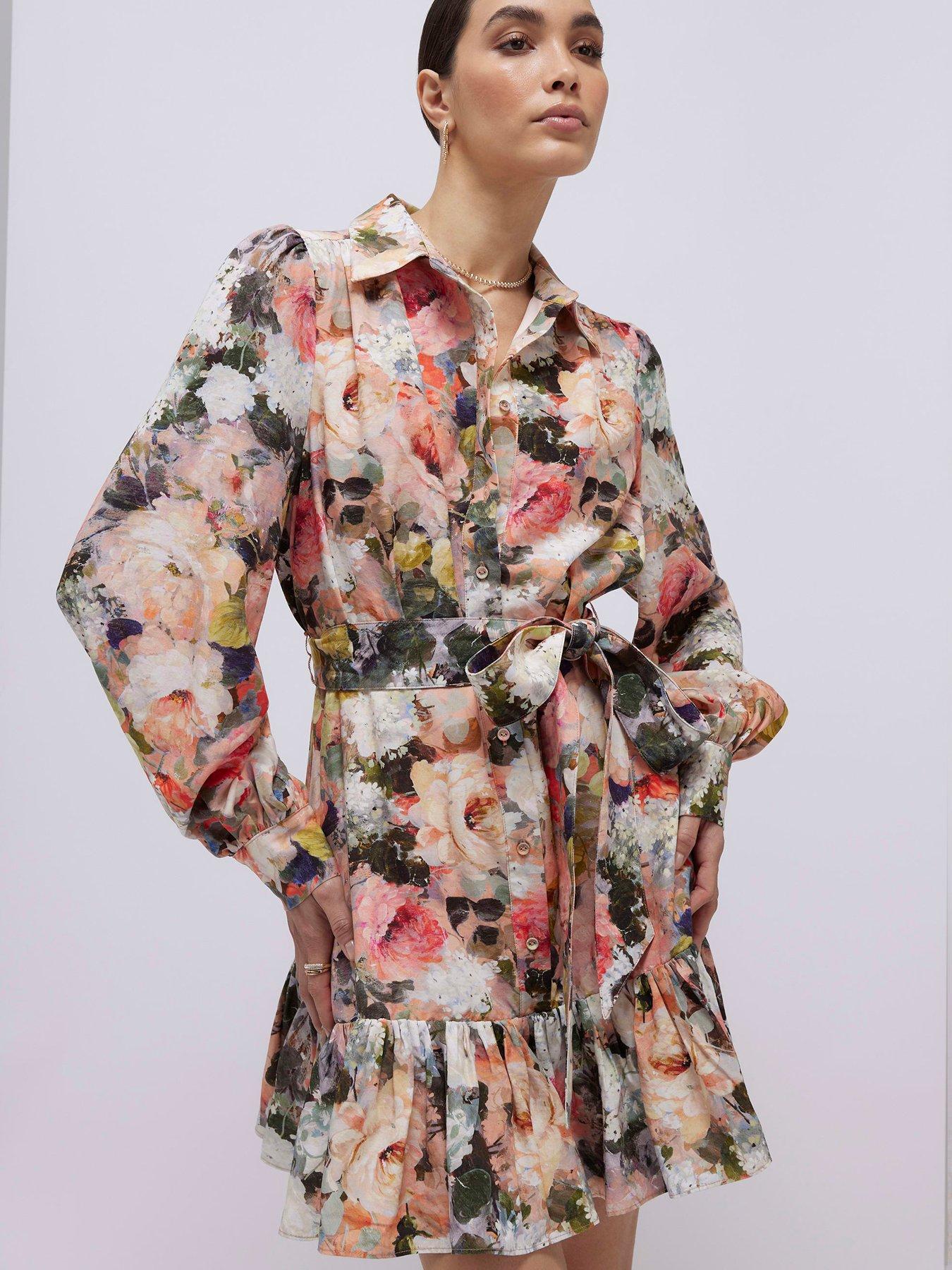 Image 3 of 4 of River Island Floral Mini Shirt Dress