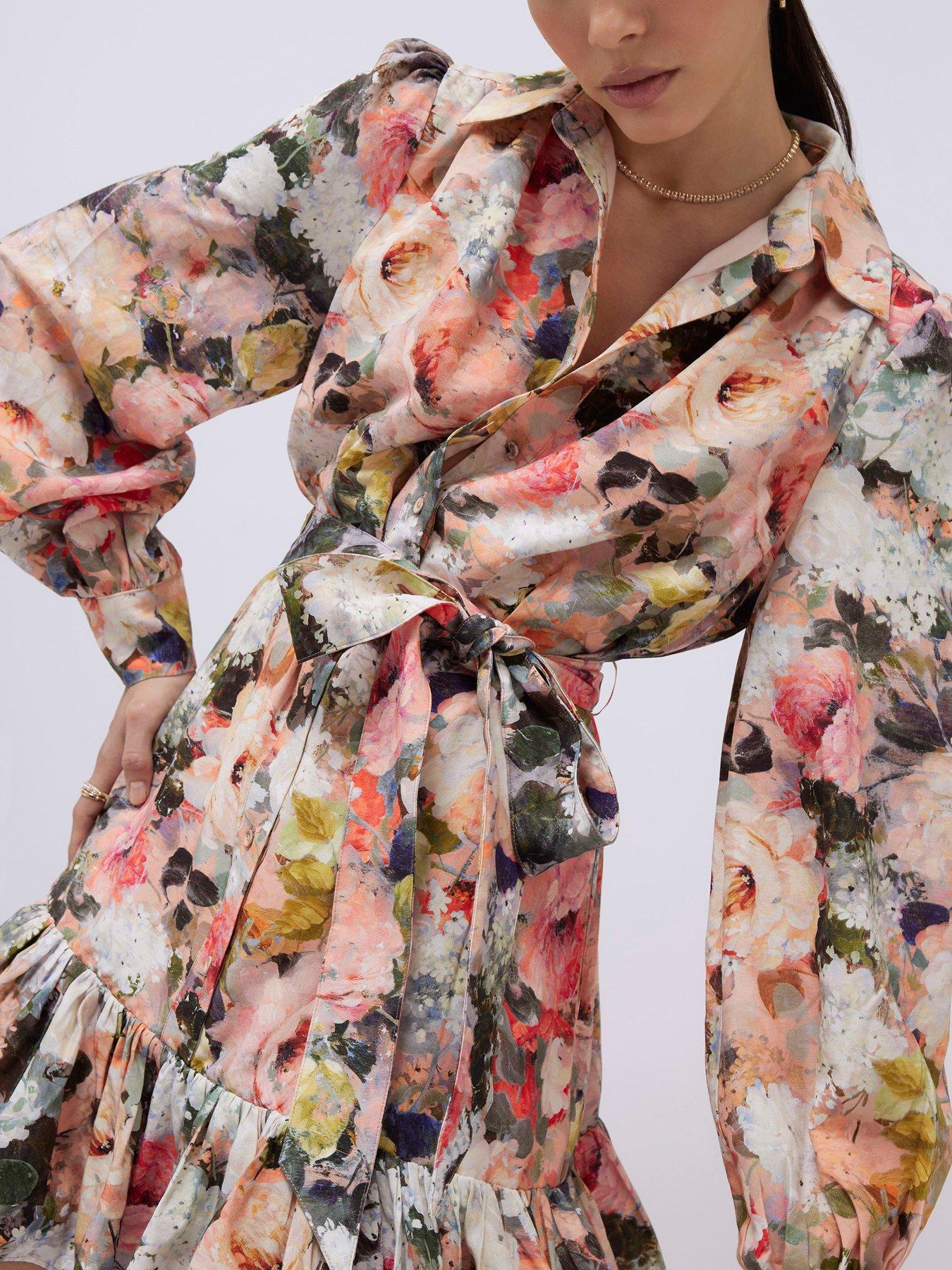 Image 4 of 4 of River Island Floral Mini Shirt Dress
