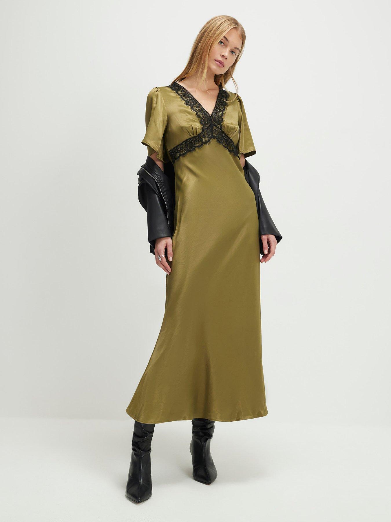 Maxi Long Sleeve Slip Dress Maxi Slip Long Sleeves Light Natural  Medium/Large / Nude