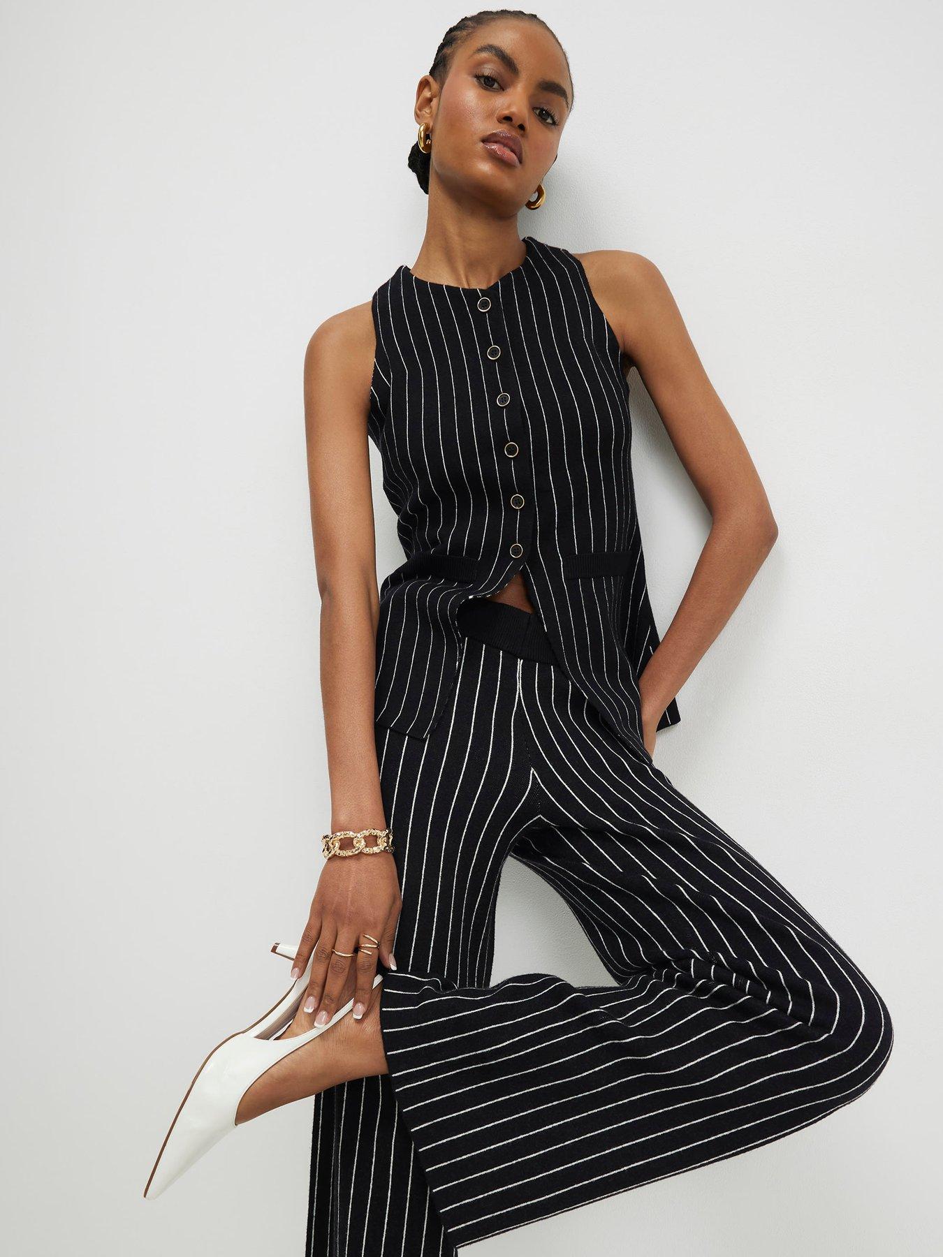 River Island Pinstripe Longline Waistcoat