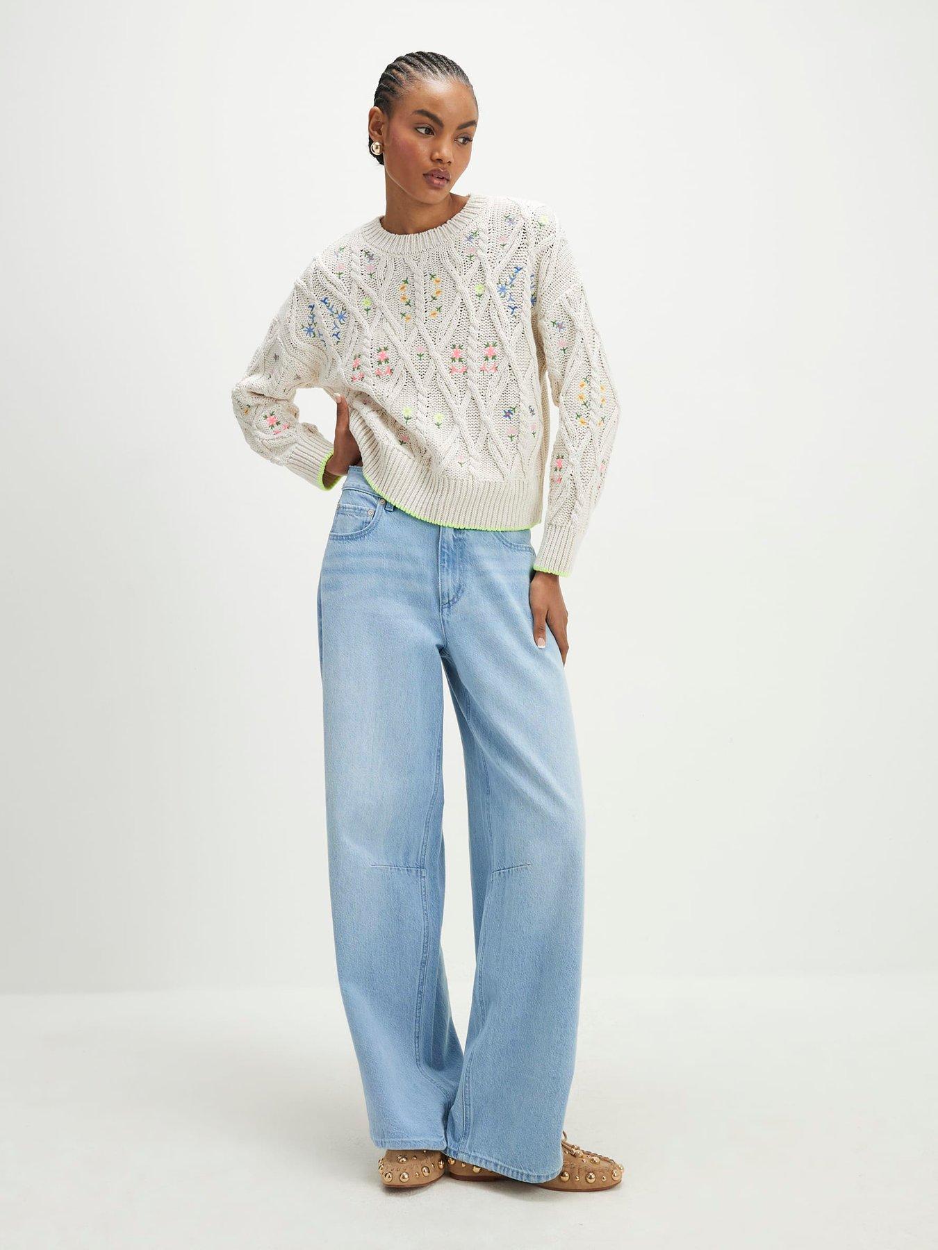 Image 3 of 4 of River Island Floral Embroidered Jumper
