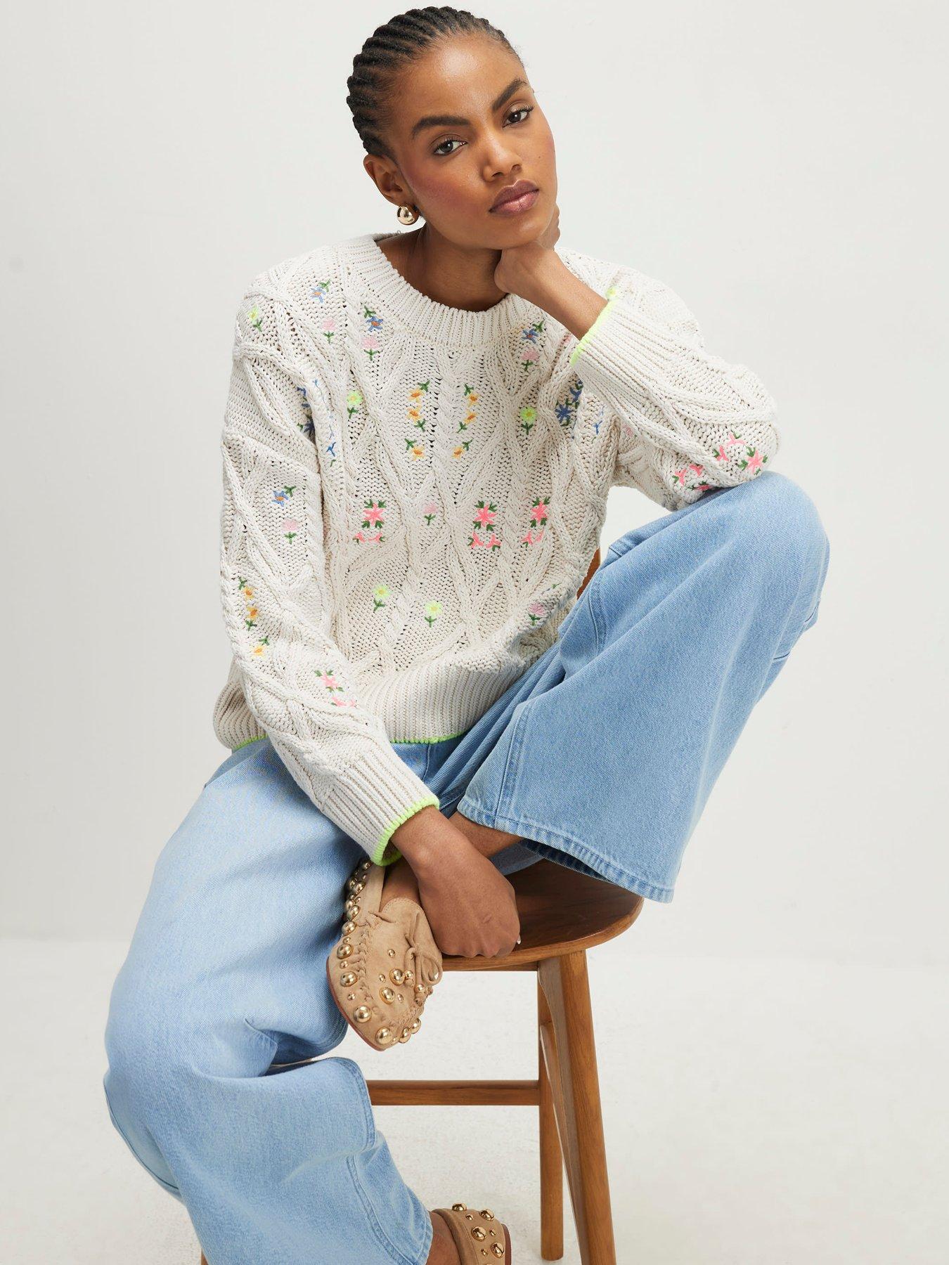 Image 4 of 4 of River Island Floral Embroidered Jumper