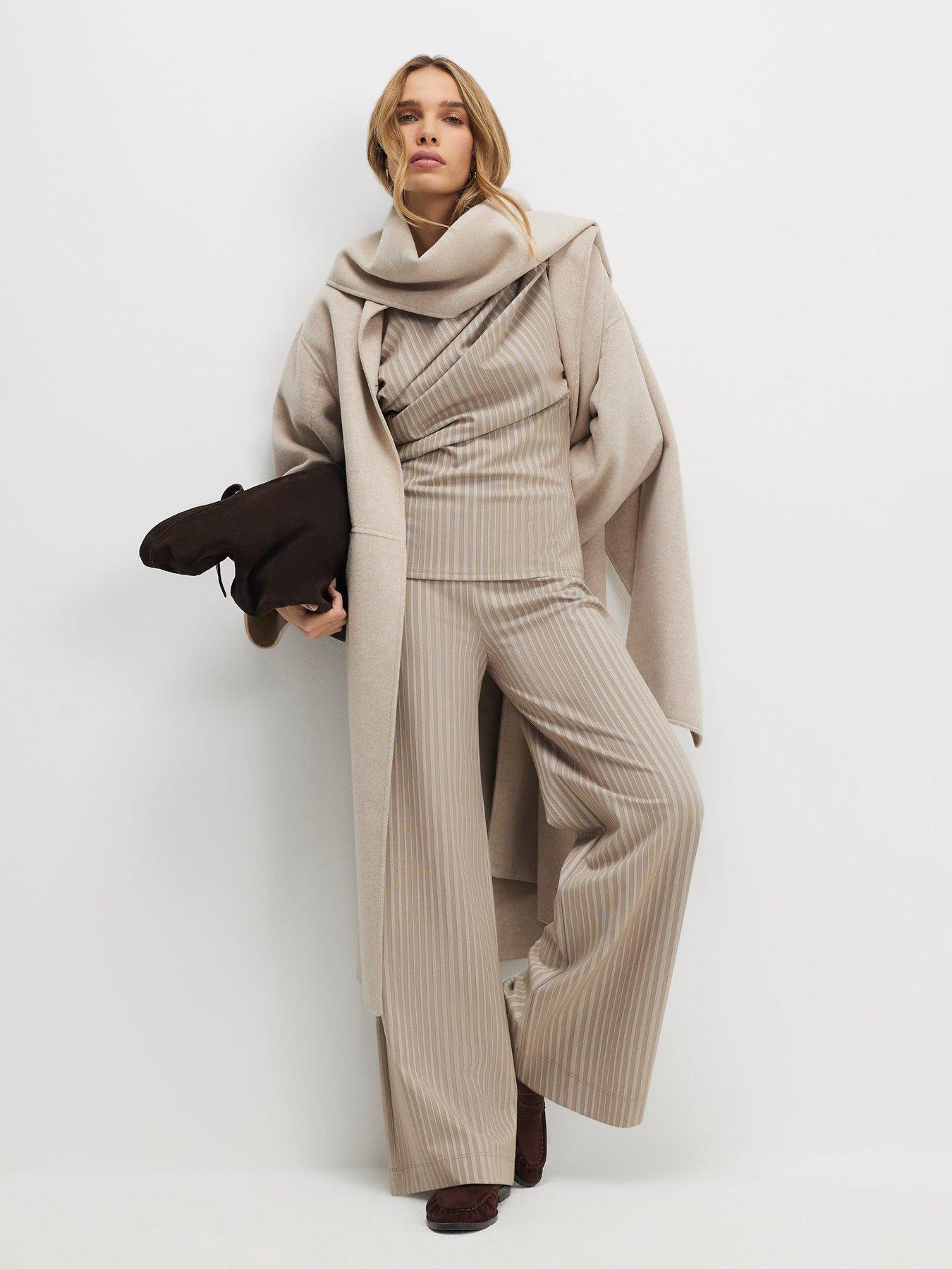 River Island Stretchy Striped Wide Leg Trousers