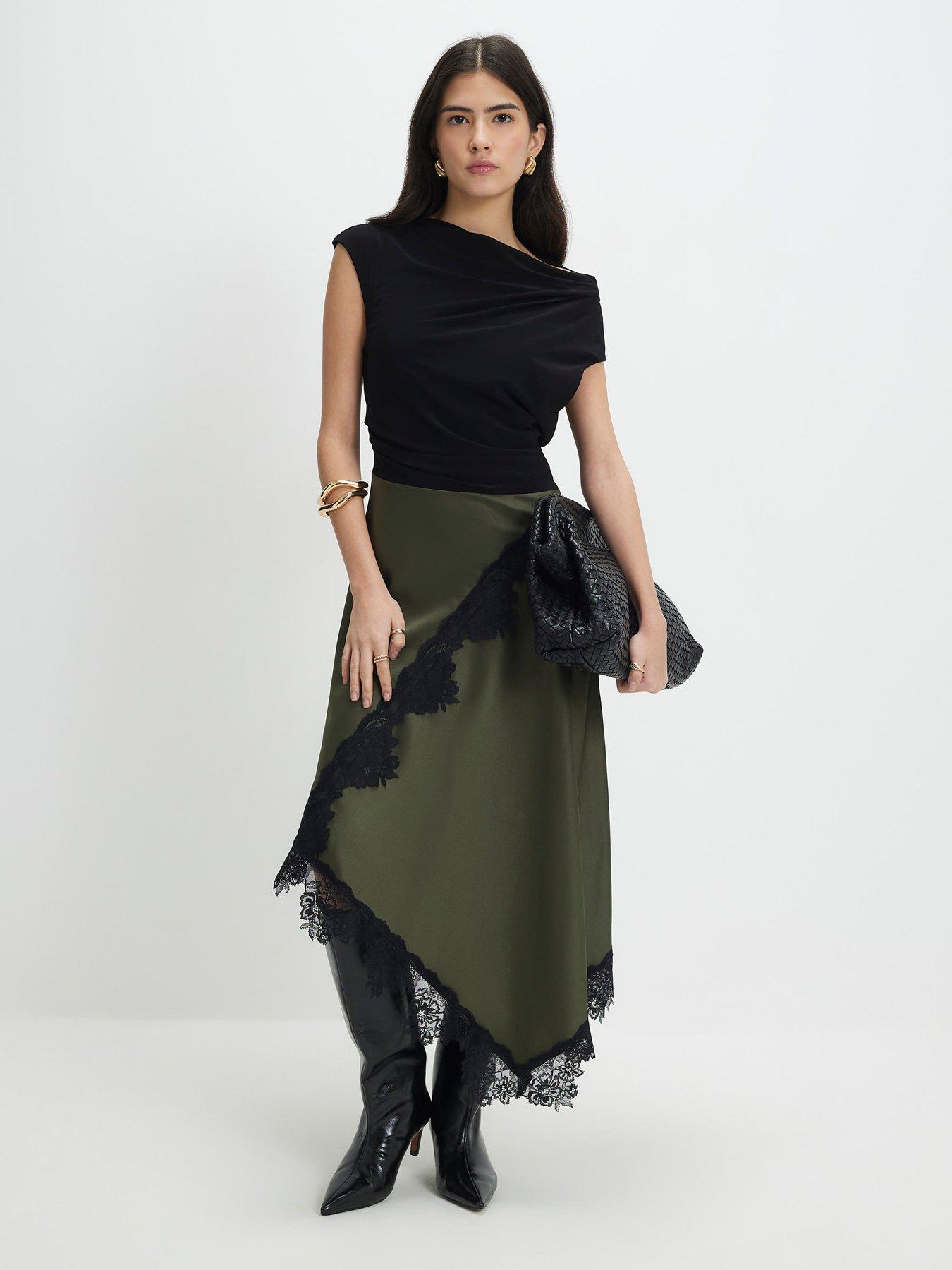 River Island Petite Lace Hybrid Drape Maxi Dress