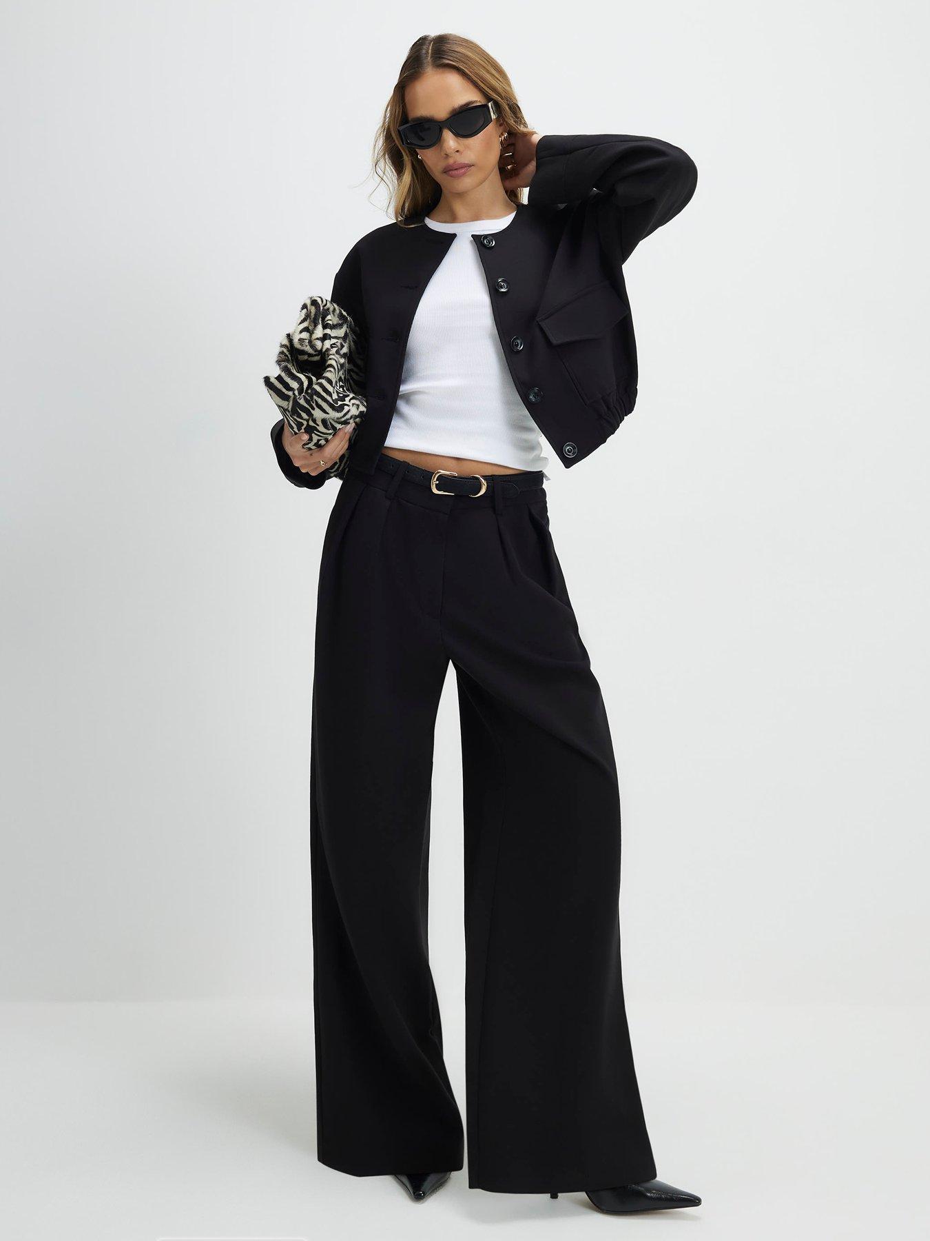 Image 3 of 4 of River Island Pocket Detail Bomber Jacket - Black