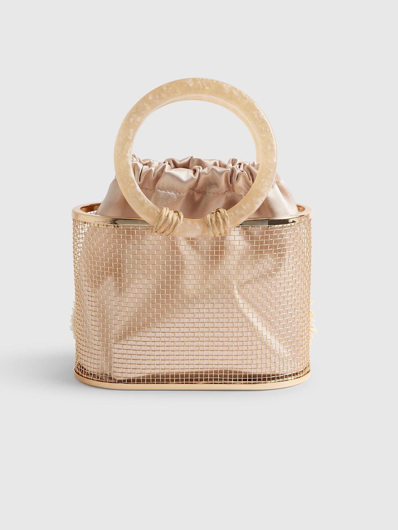Image 5 of 5 of River Island Raffia Flower Basket Bag - Beige