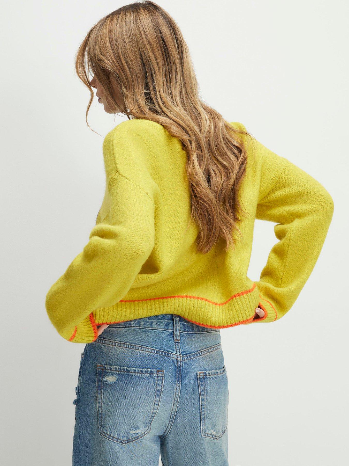 Image 2 of 4 of River Island Tiger Knitted Jumper - Green