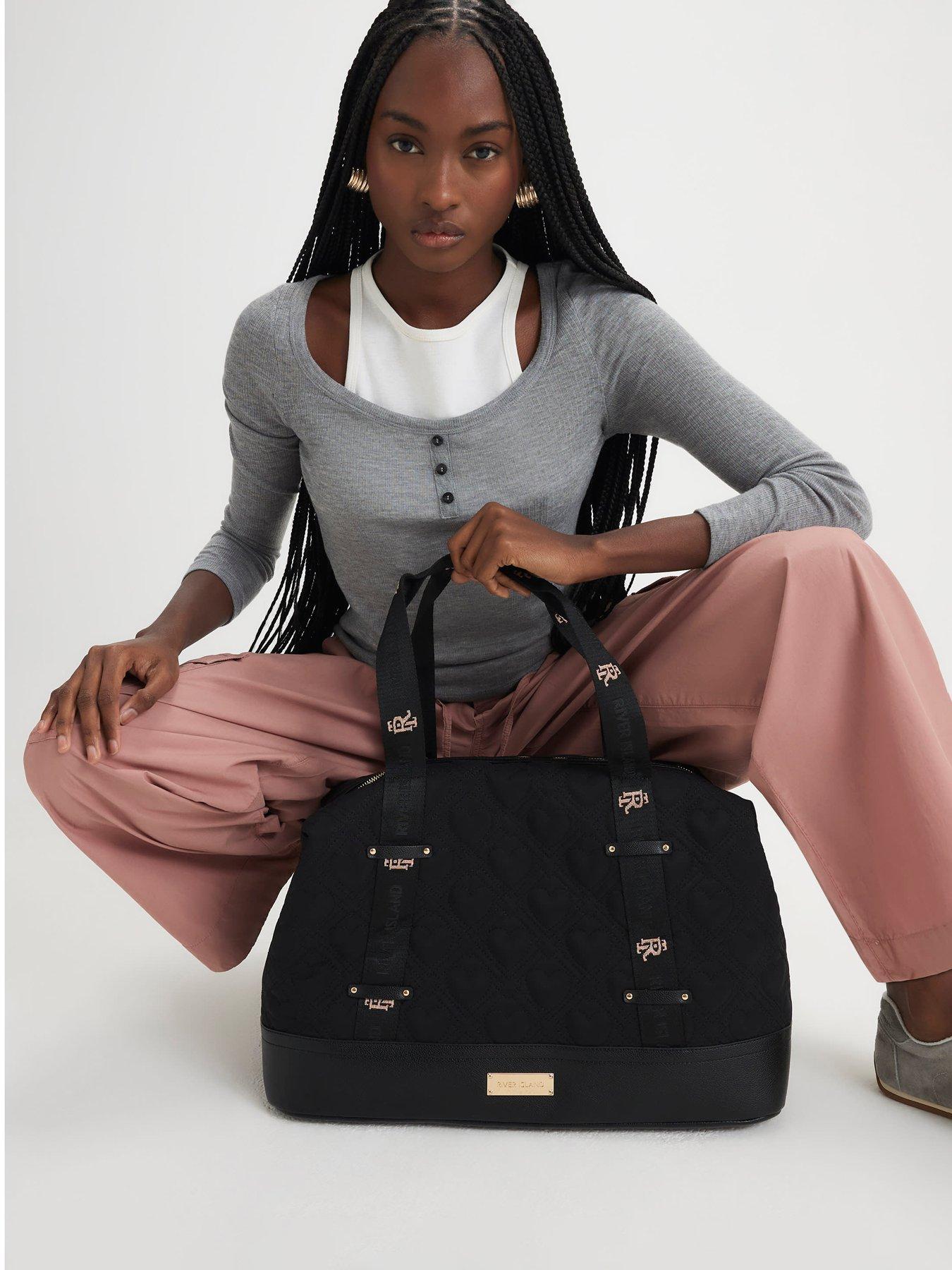 river-island-heart-quilted-holdall-bag-black