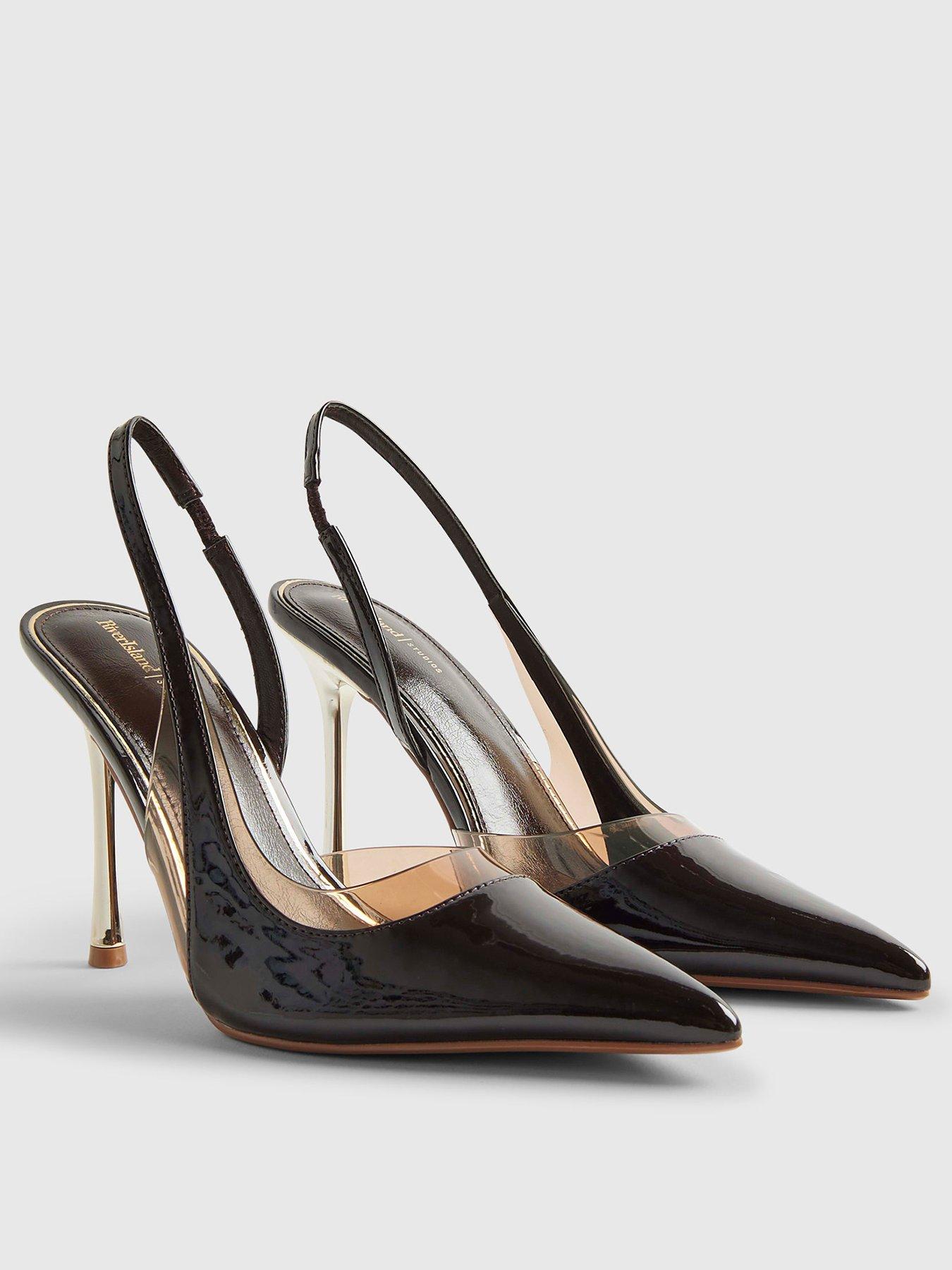 Image 2 of 4 of River Island Perspex Sling Back Court Heels - Brown