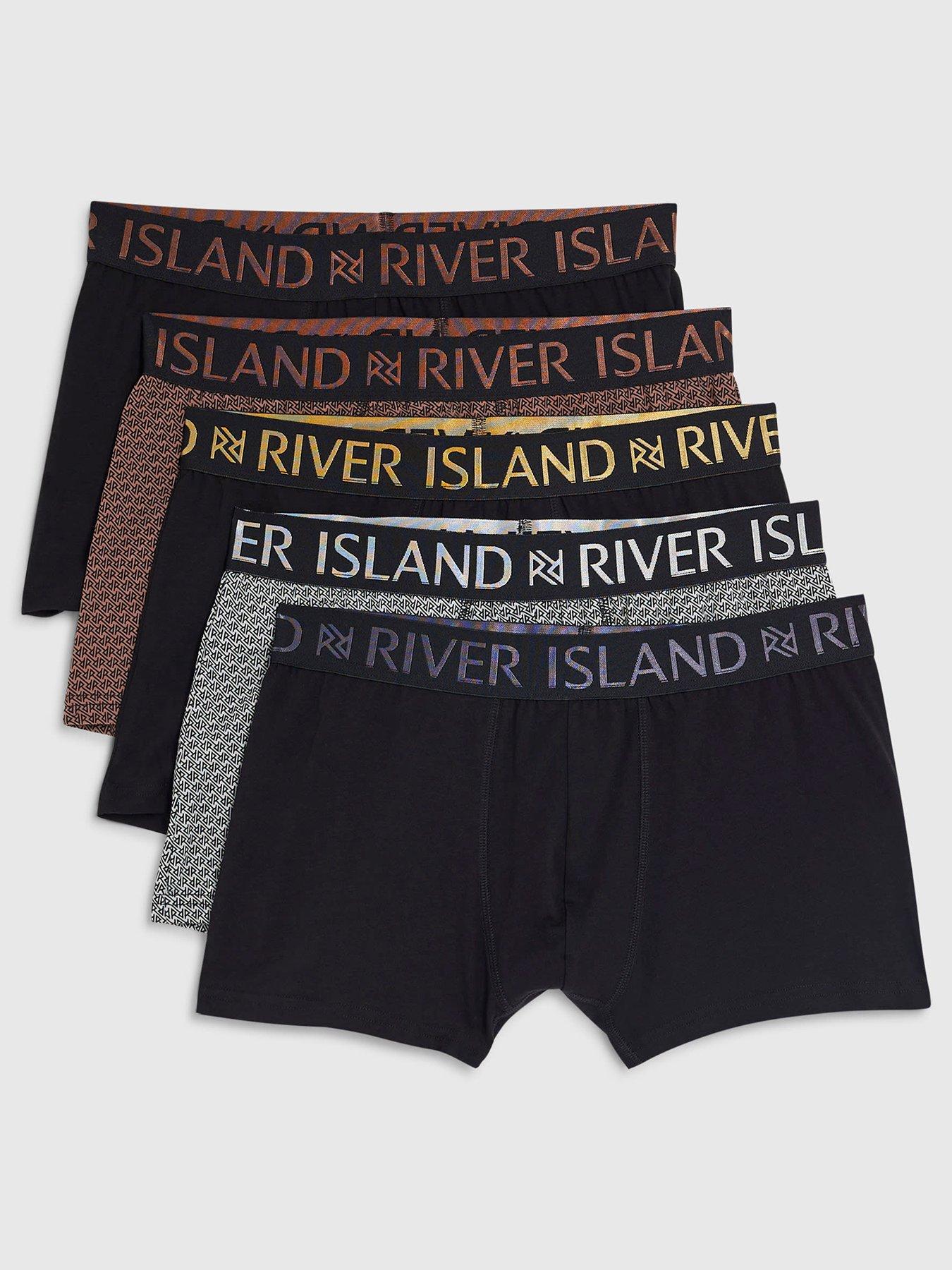 Image 1 of 3 of River Island Rr Print Metallic Pack Of 5 Trunks