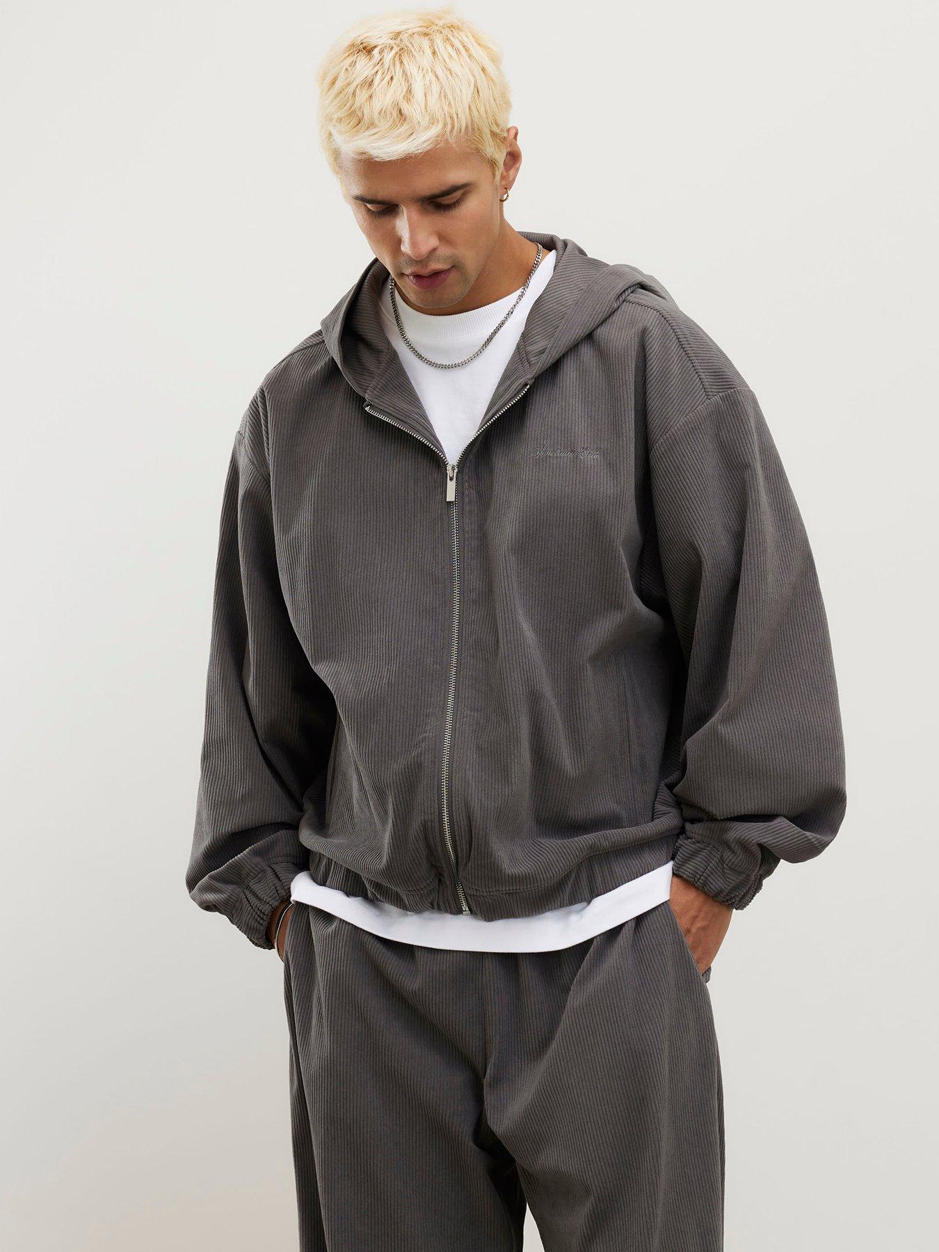 River Island Sanctuaire Corduroy Zip Through Hoodie
