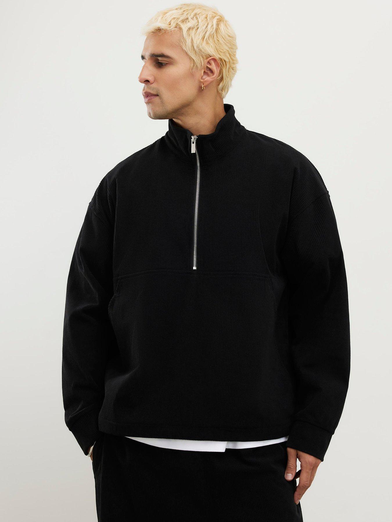 River Island Regular Fit Corduroy Funnel Sweatshirt