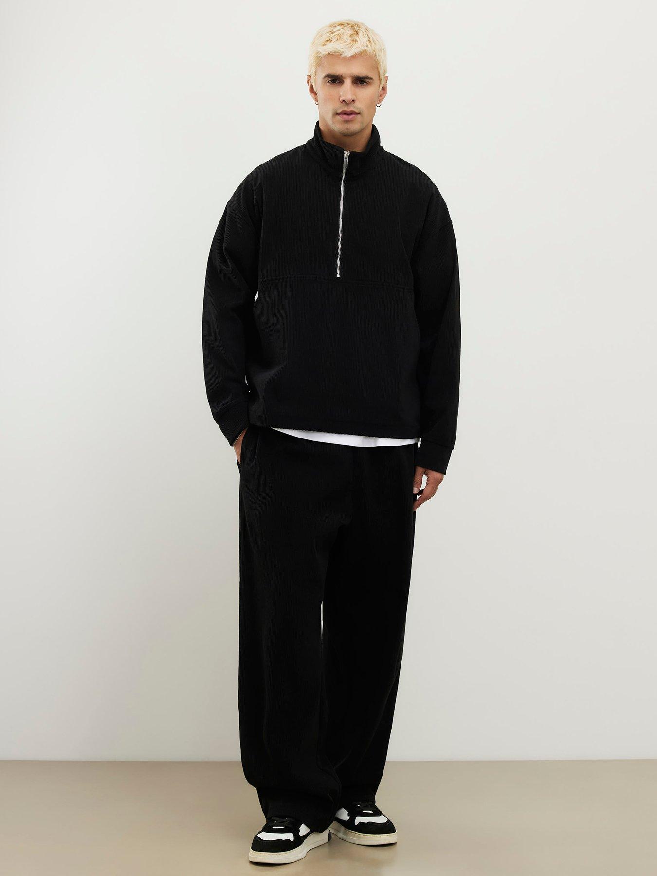 Image 3 of 4 of River Island Regular Fit Corduroy Funnel Sweatshirt