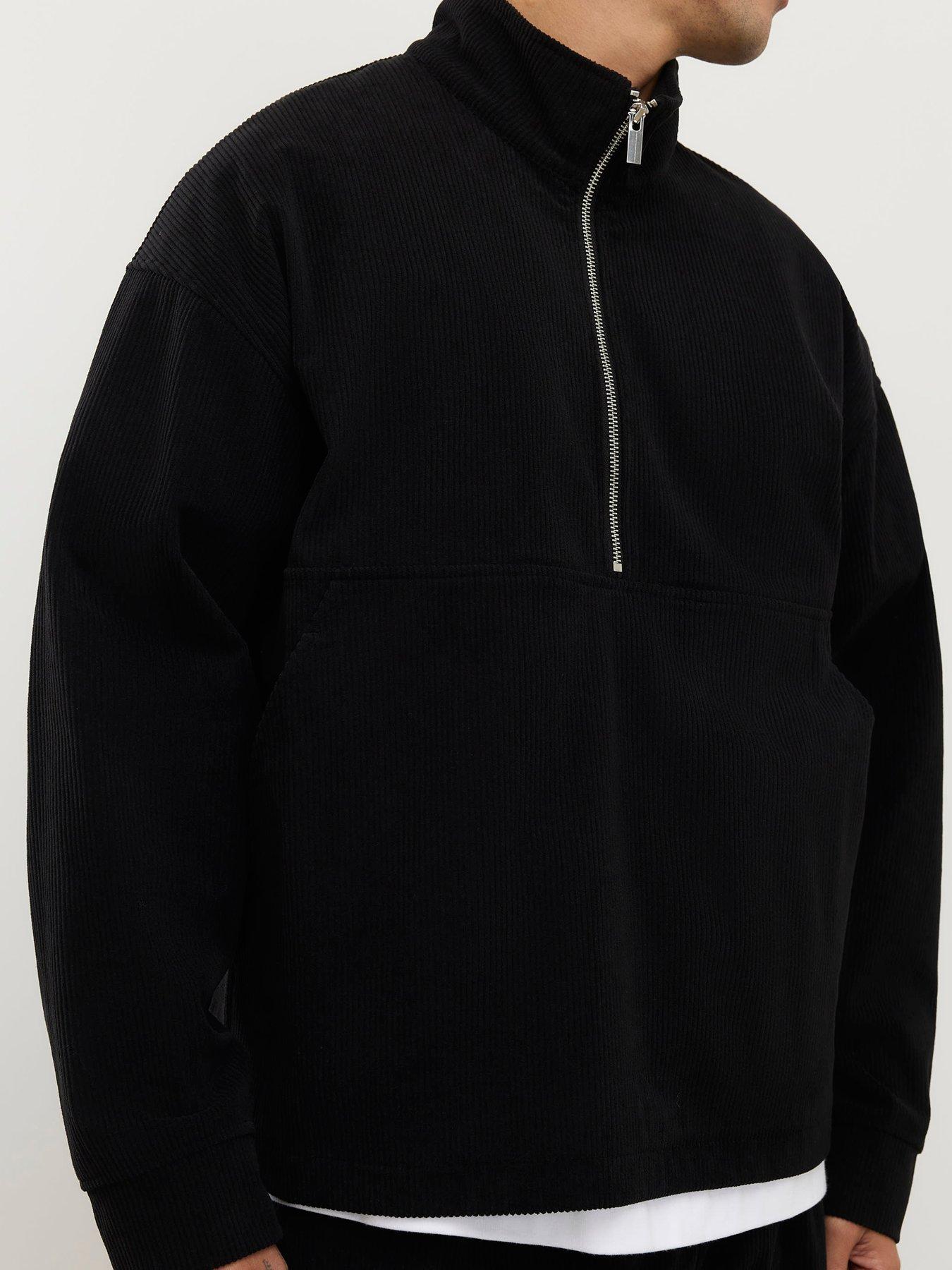 Image 4 of 4 of River Island Regular Fit Corduroy Funnel Sweatshirt