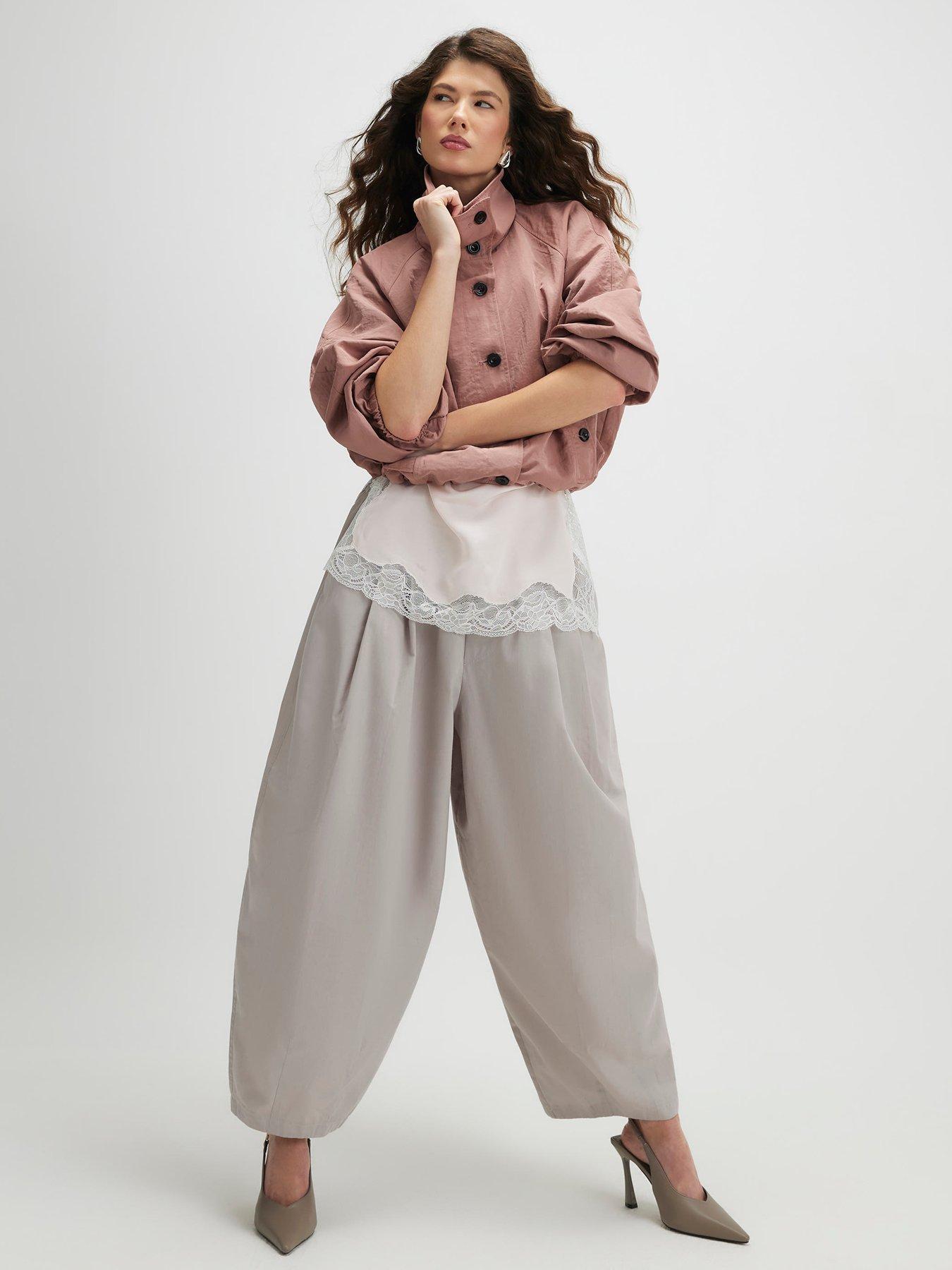 Image 3 of 4 of River Island Drawstring Hem Bomber Jacket - Pink