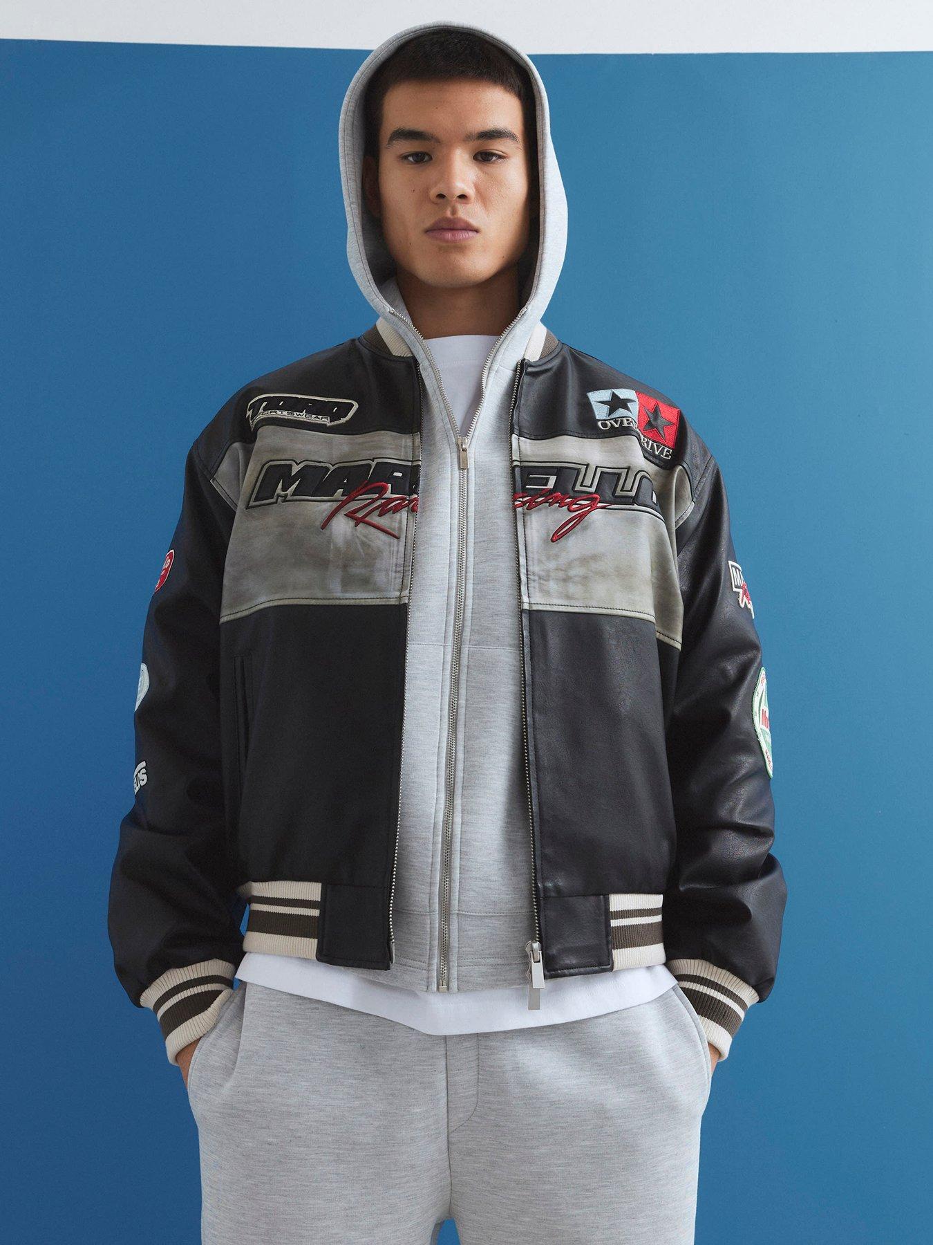 River Island Faux Leather Motocross Bomber Jacket - Black | Very