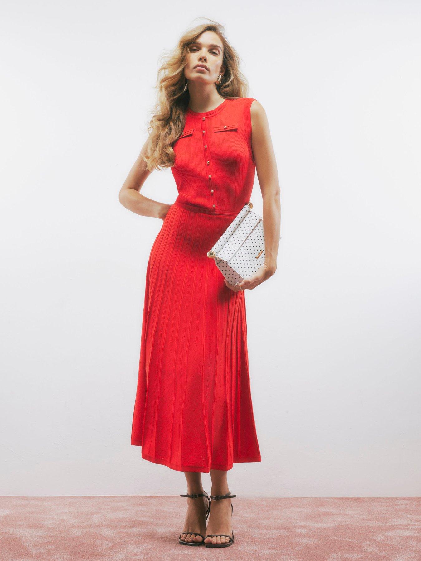 River Island Pointelle Maxi Dress - Red