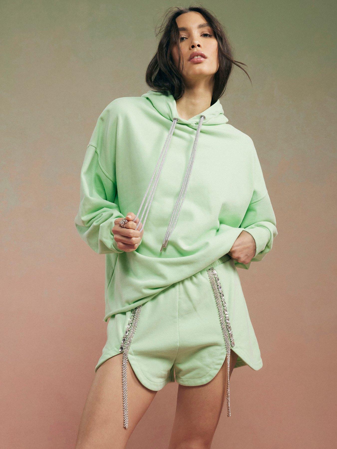 River Island Year Zero Embellished Shorts - Green