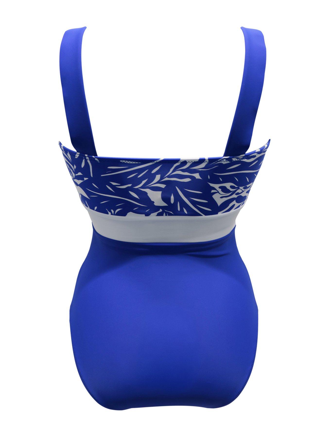 Image 4 of 4 of Pour Moi Palm Springs Colour Block Tummy Control Swimsuit