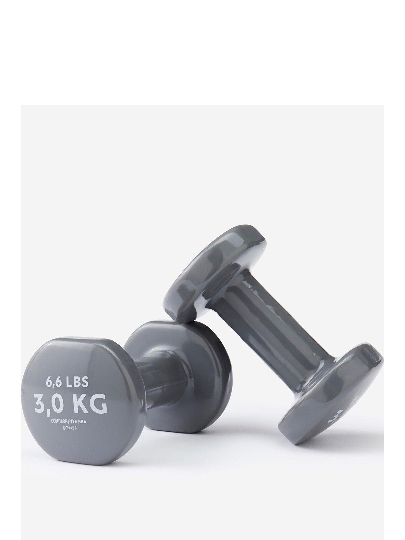 Decathlon 3 kg Fitness Dumbbells Twin-Pack - Grey