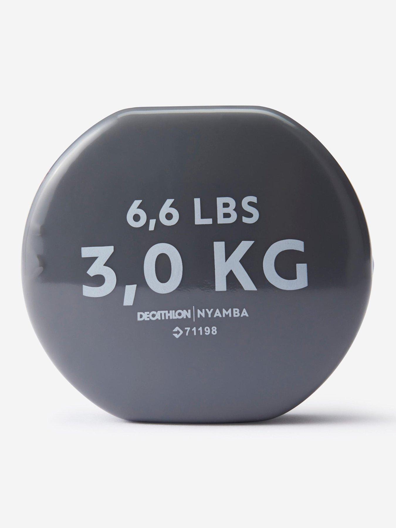 Image 2 of 4 of Decathlon 3 kg Fitness Dumbbells Twin-Pack - Grey