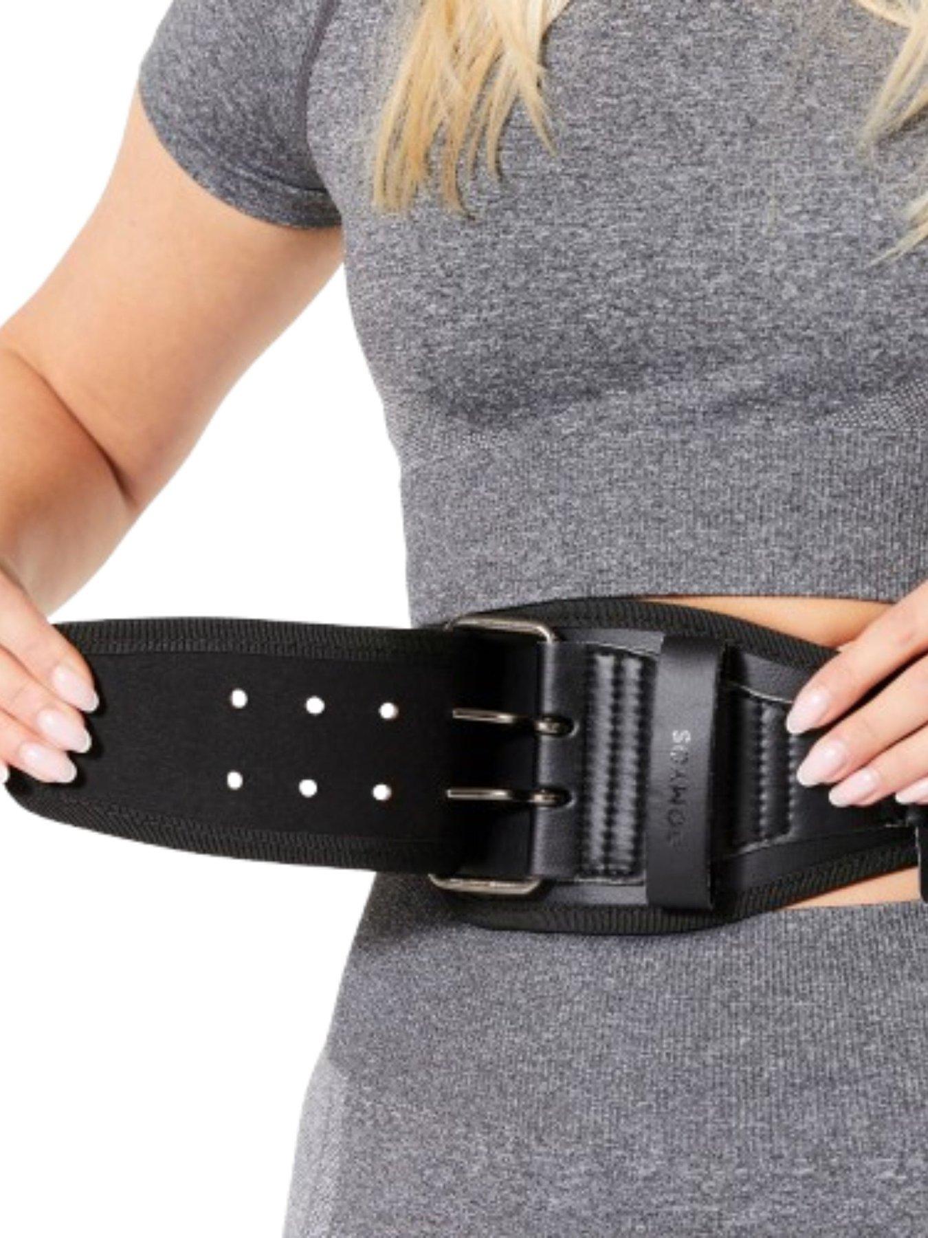 Image 2 of 5 of Decathlon Durable Leather Weight Training Lumbar Belt - Black
