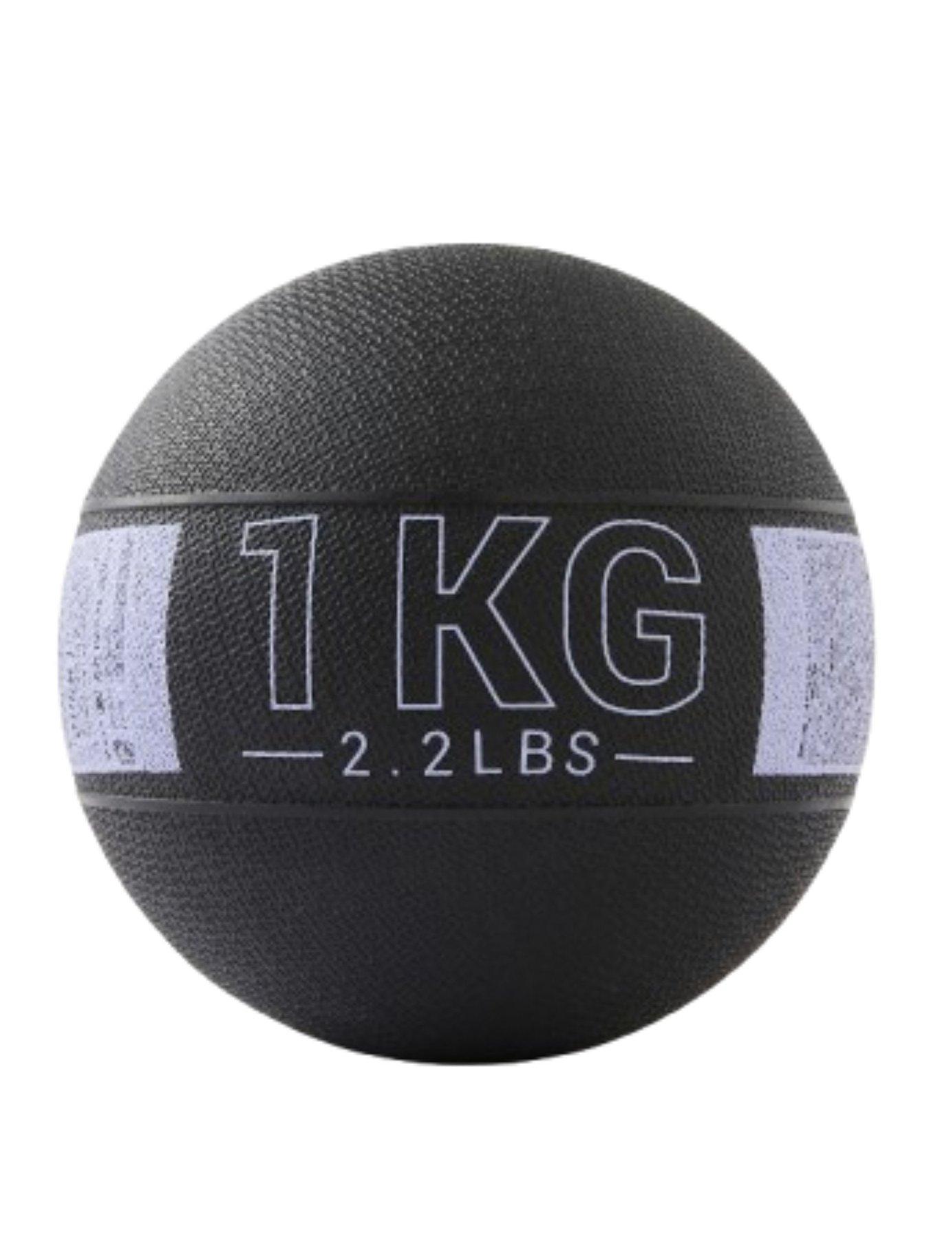 Decathlon 1 kg Rubber Medicine Ball - Black/Grey