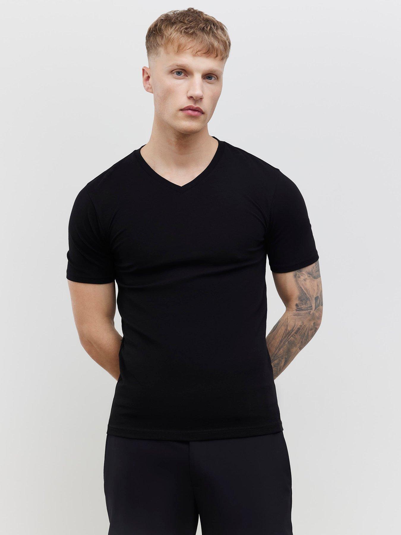 River Island Muscle Fit V-neck Pack Of 2 T-shirts