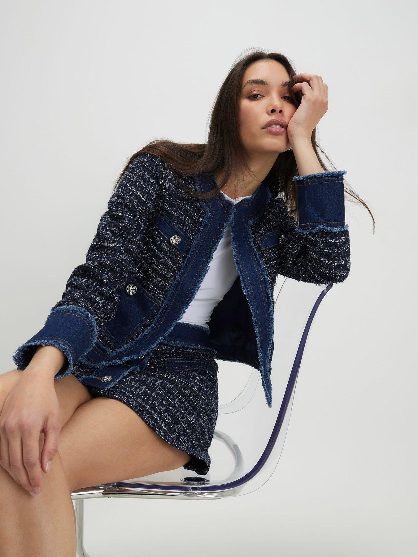 River Island Boucle Denim Jacket