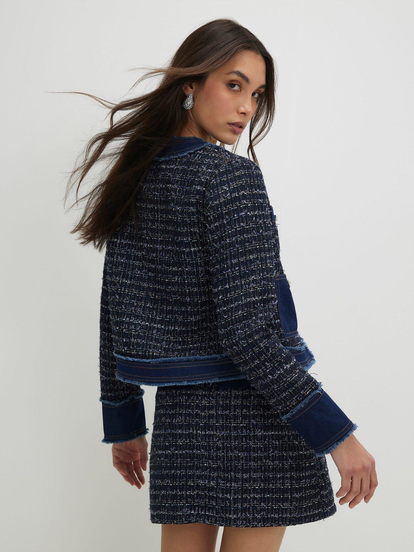 Image 2 of 4 of River Island Boucle Denim Jacket