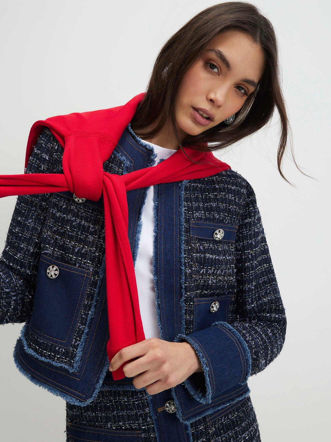 Image 4 of 4 of River Island Boucle Denim Jacket