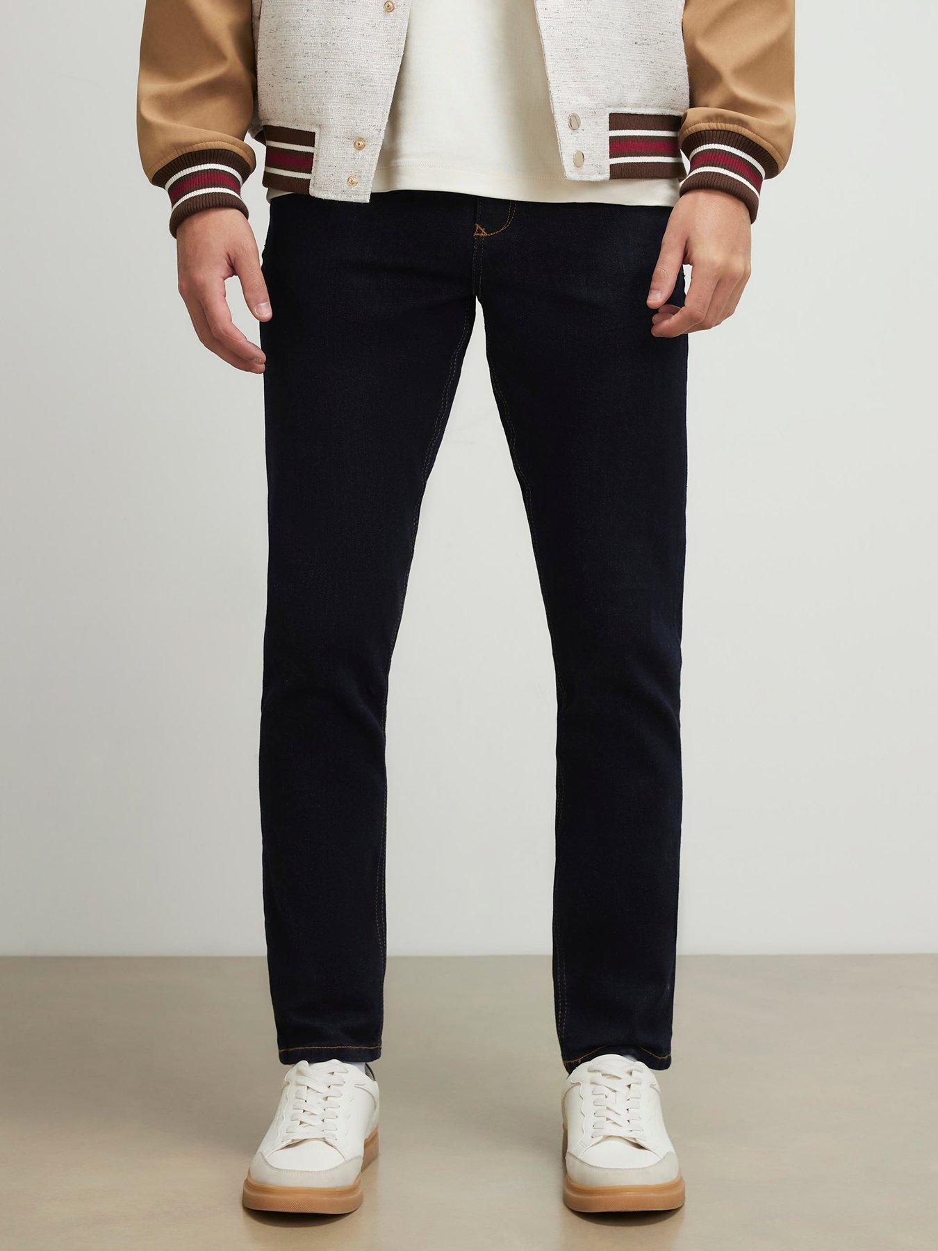 River Island Slim Fit Jeans, Blue, Size 36, Length Regular, Men