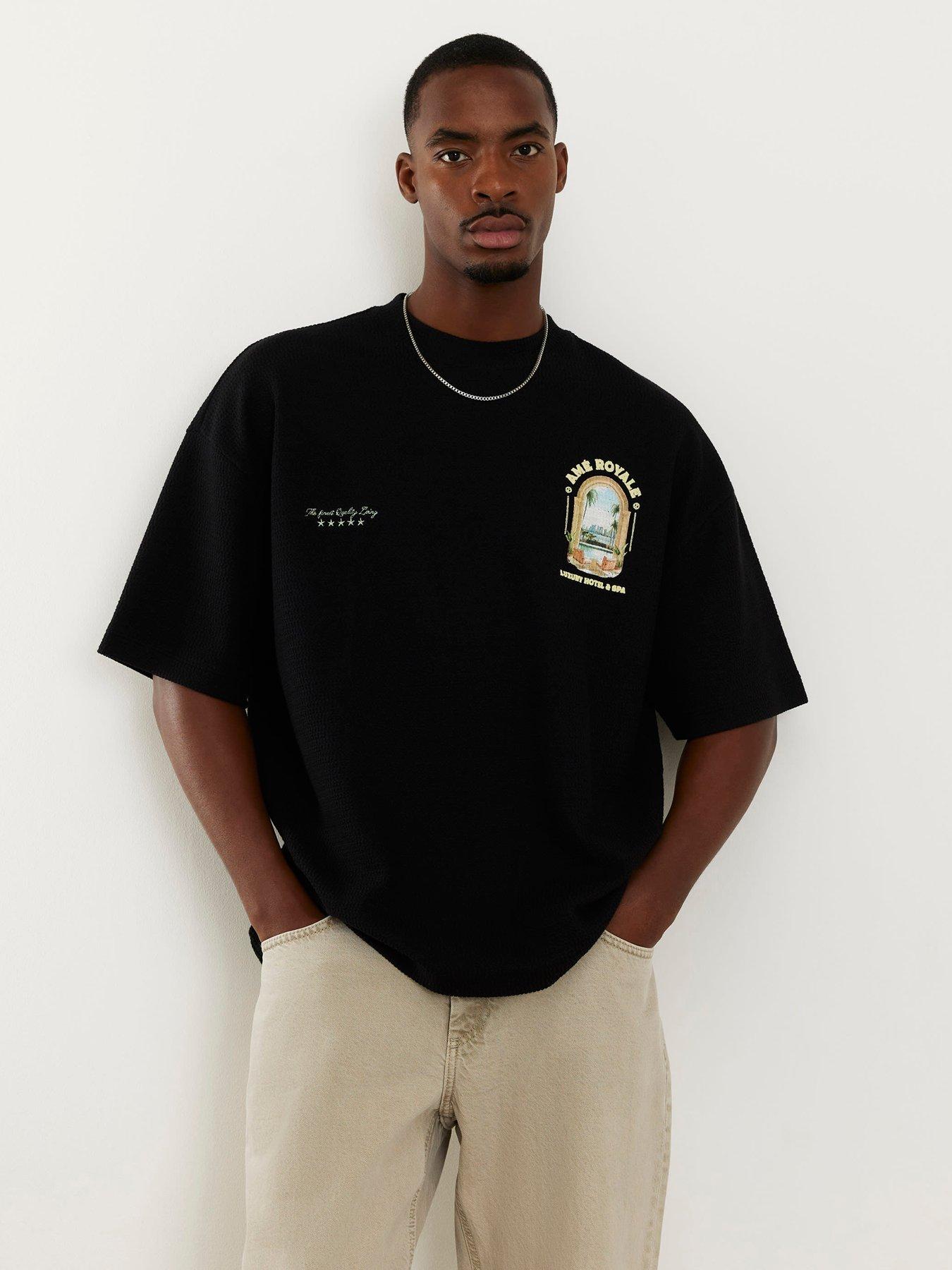 Image 2 of 4 of River Island Oversized Fit Landscape Patch T-shirt