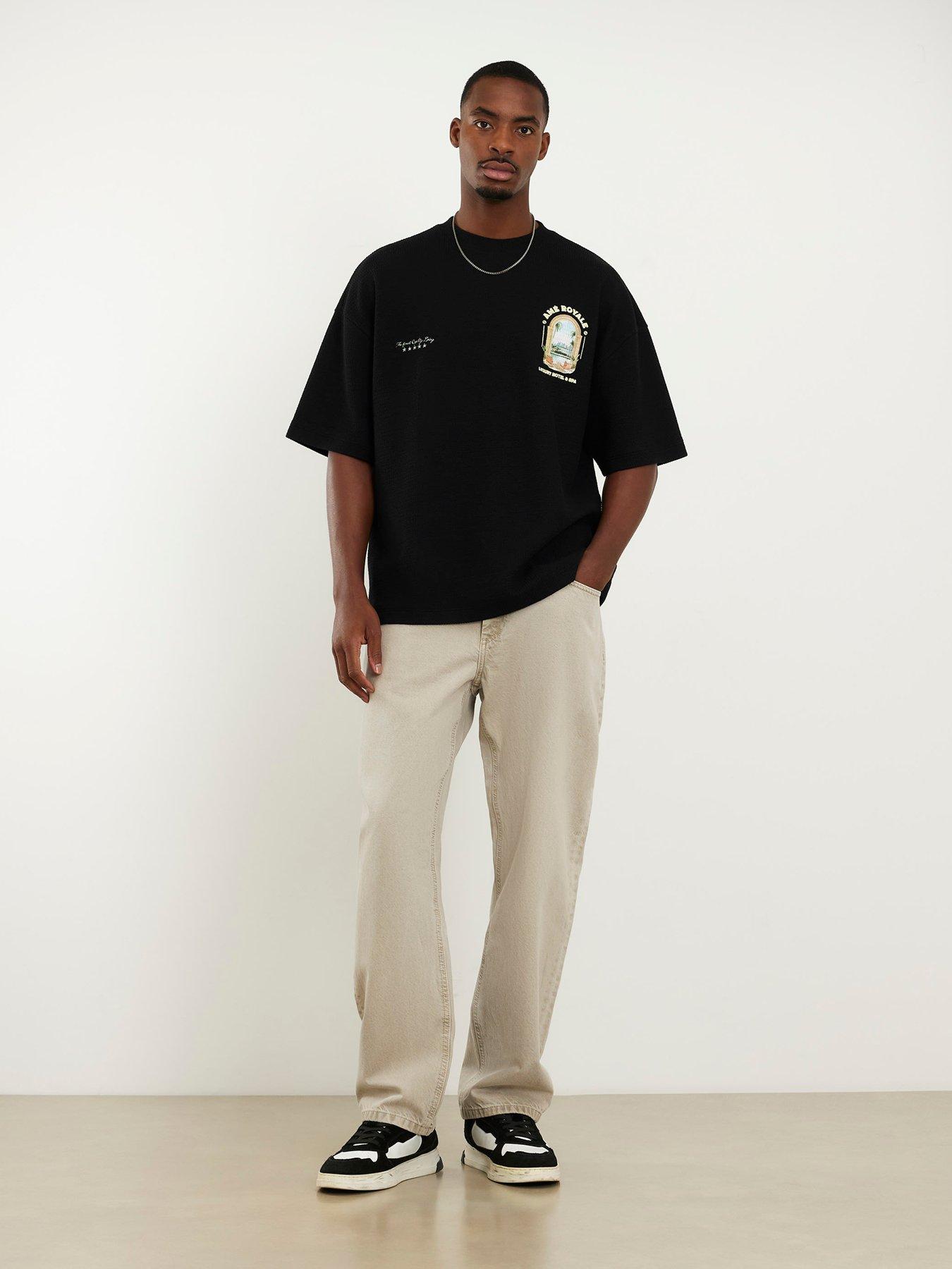 Image 3 of 4 of River Island Oversized Fit Landscape Patch T-shirt