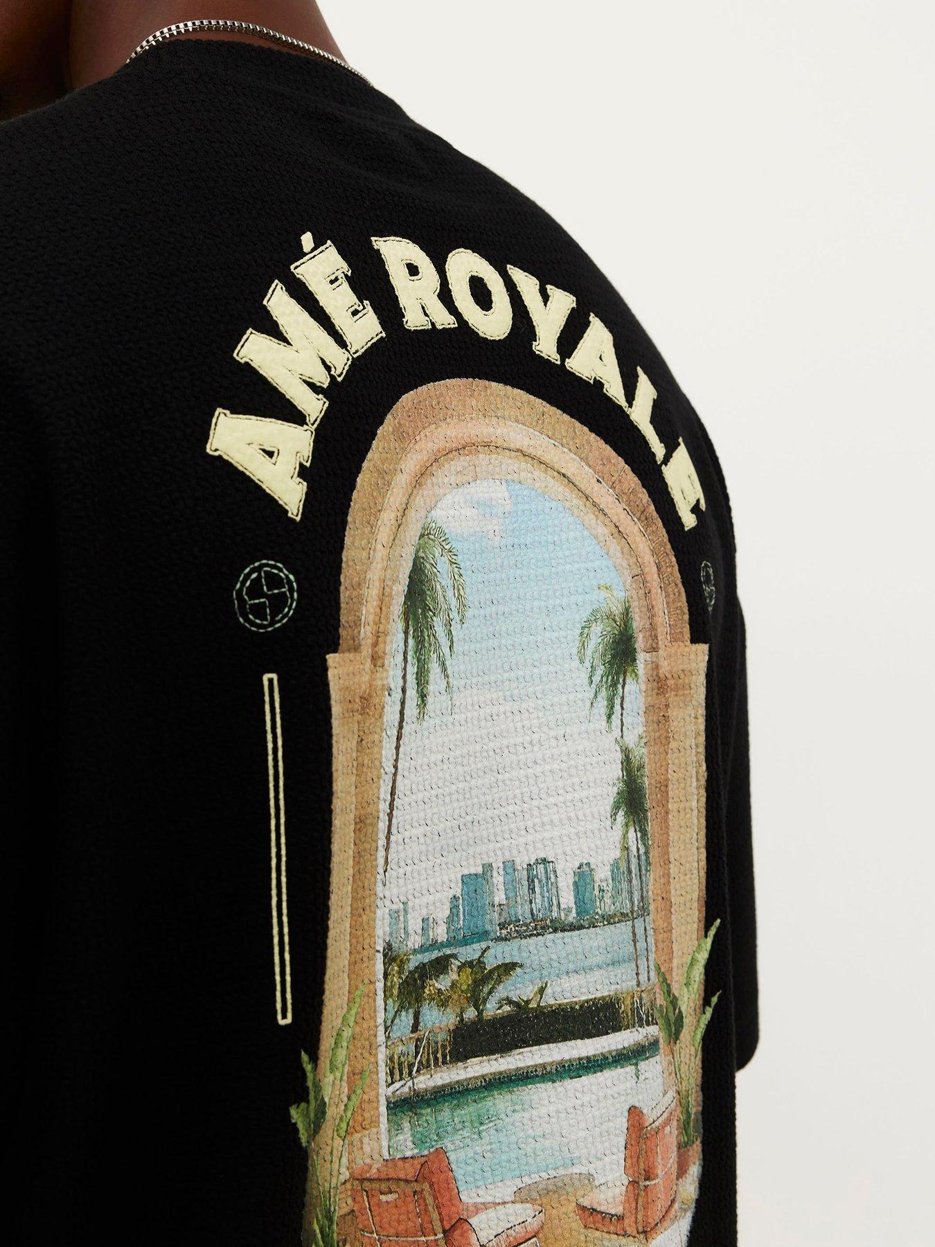 Image 4 of 4 of River Island Oversized Fit Landscape Patch T-shirt