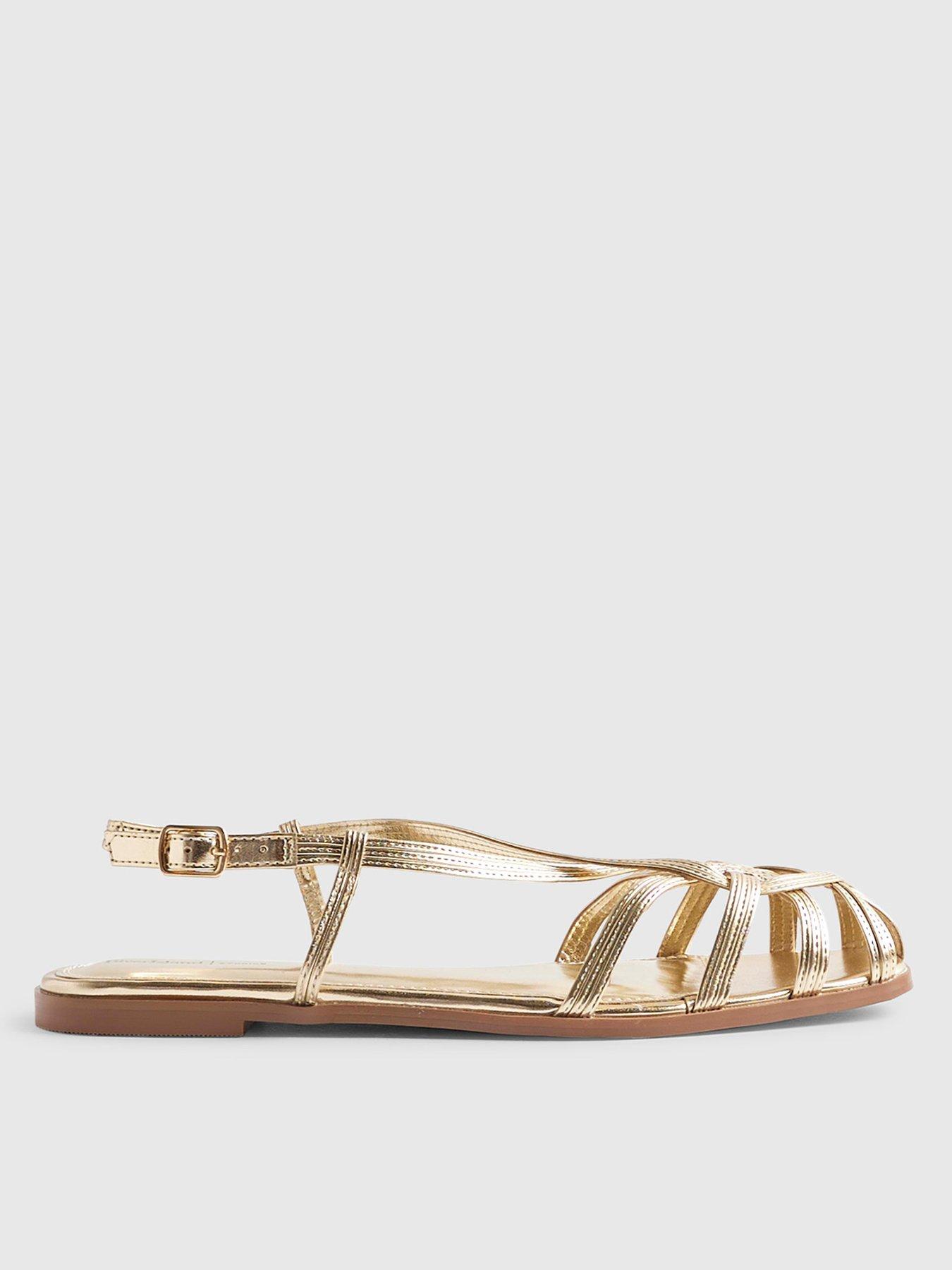 Image 1 of 4 of River Island Caged Flat Sandals