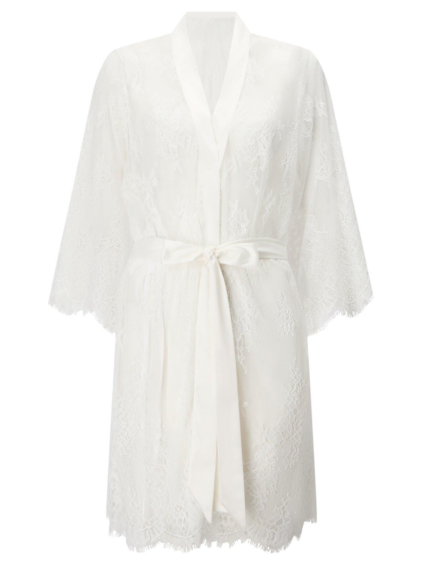 Image 5 of 5 of Ann Summers Availing All Over Lace Robe Bridal