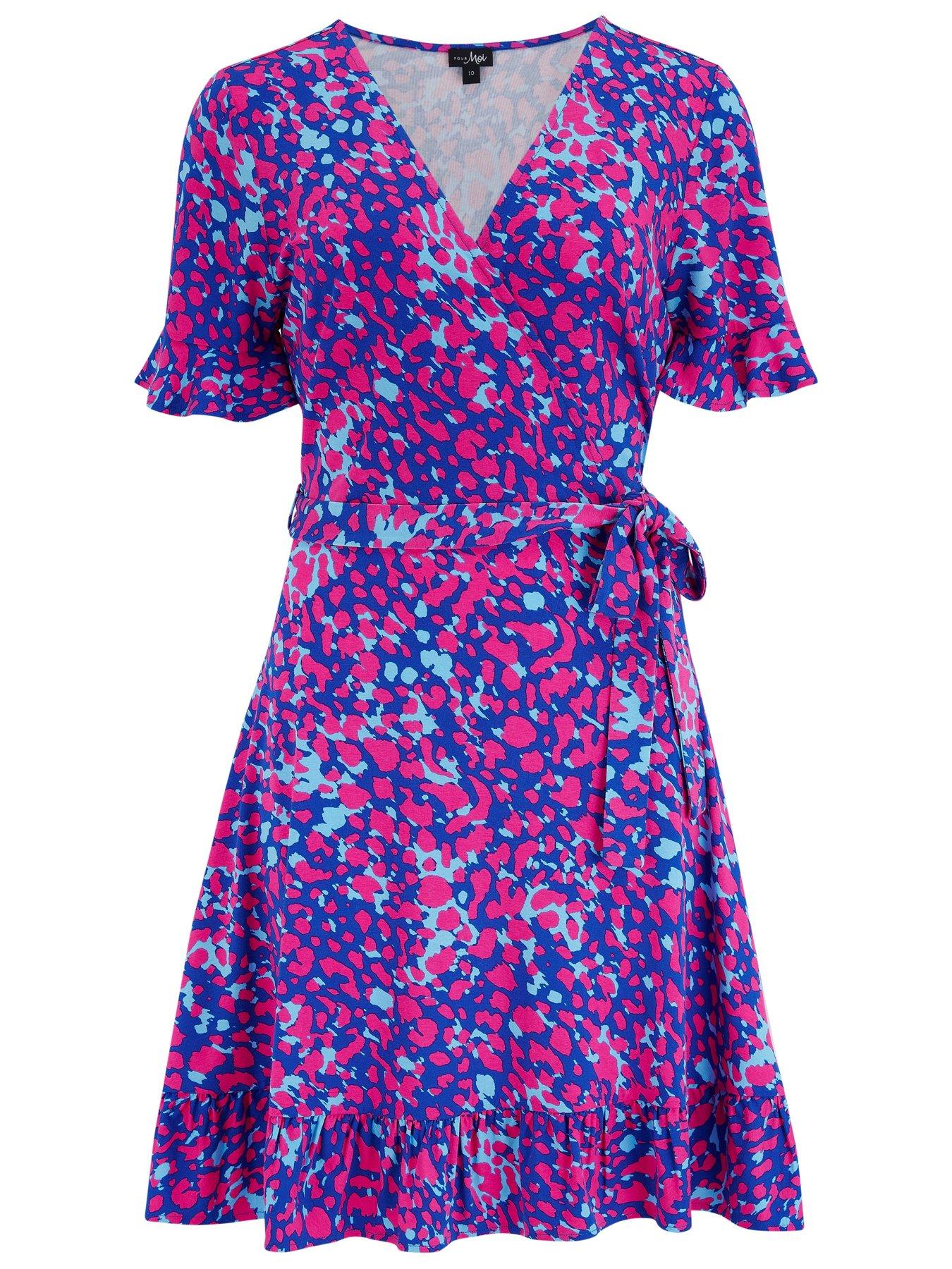 Image 3 of 4 of Pour Moi Birdie Stretch Viscose Jersey Wrap Front Dress