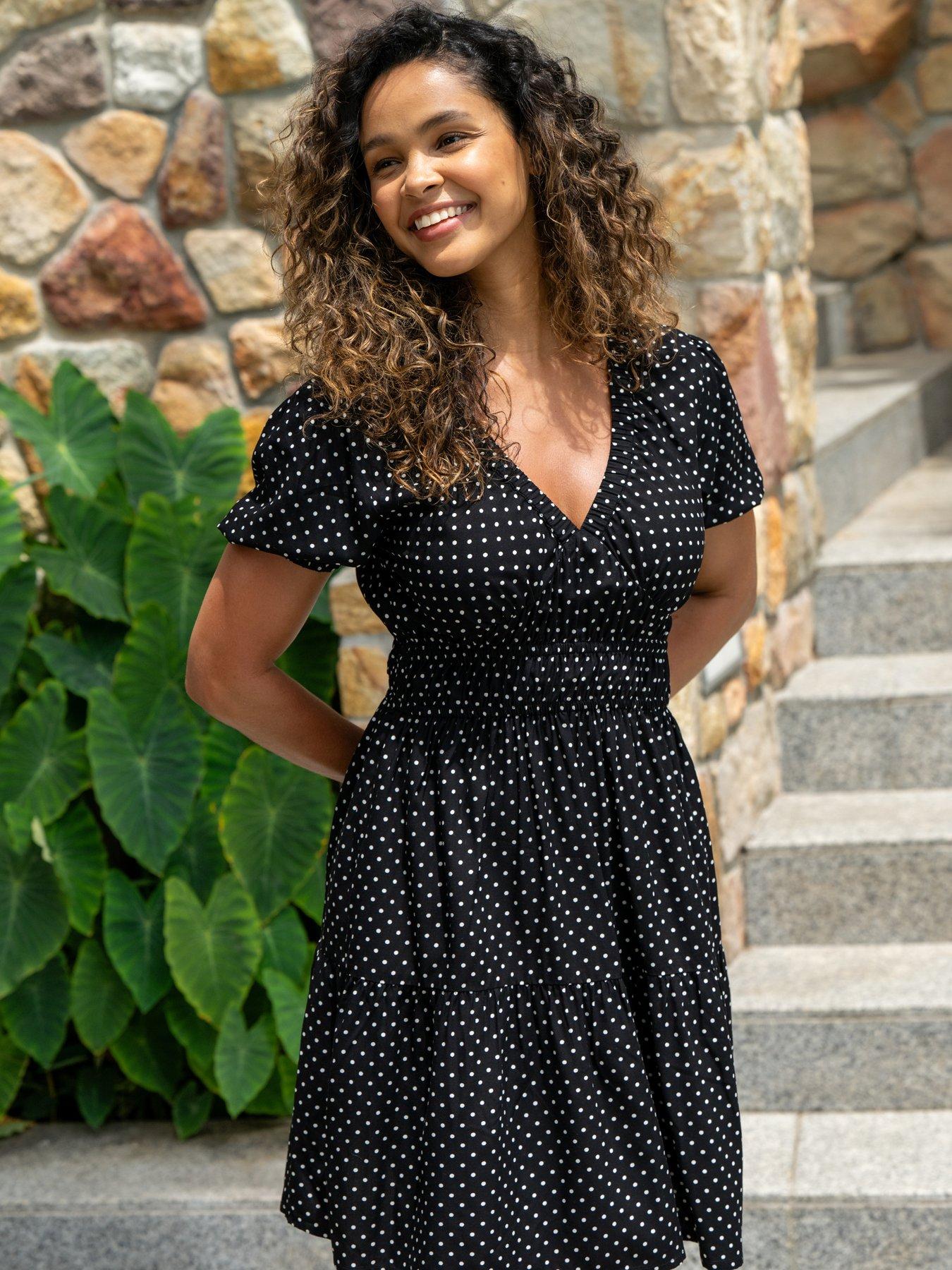 Image 2 of 4 of Pour Moi Danielle Elasticated Chanel Tiered Short Dress