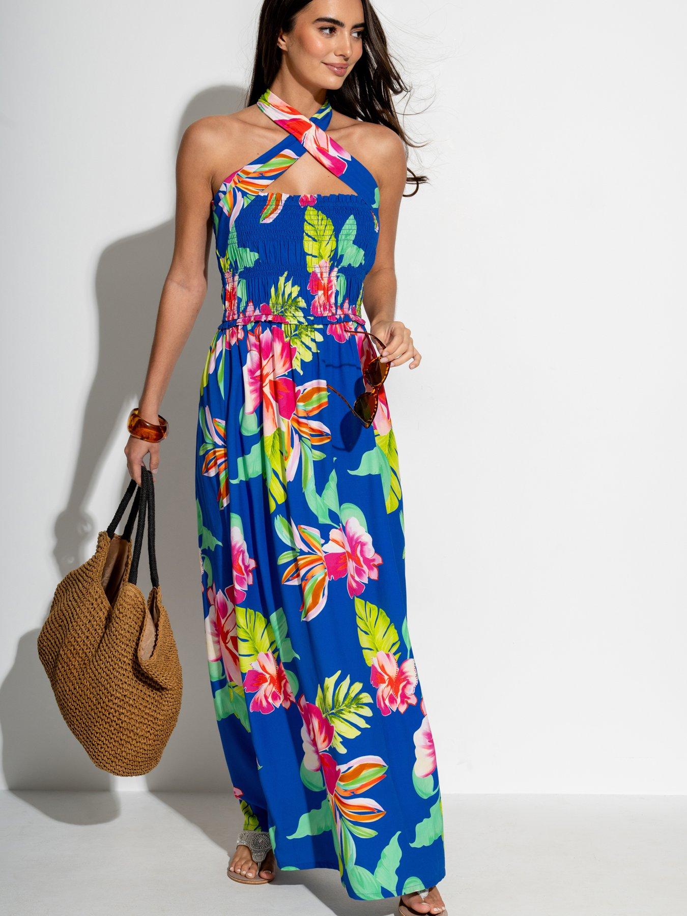 Image 1 of 4 of Pour Moi Zoey Shirred Bodice Multiway Maxi Dress