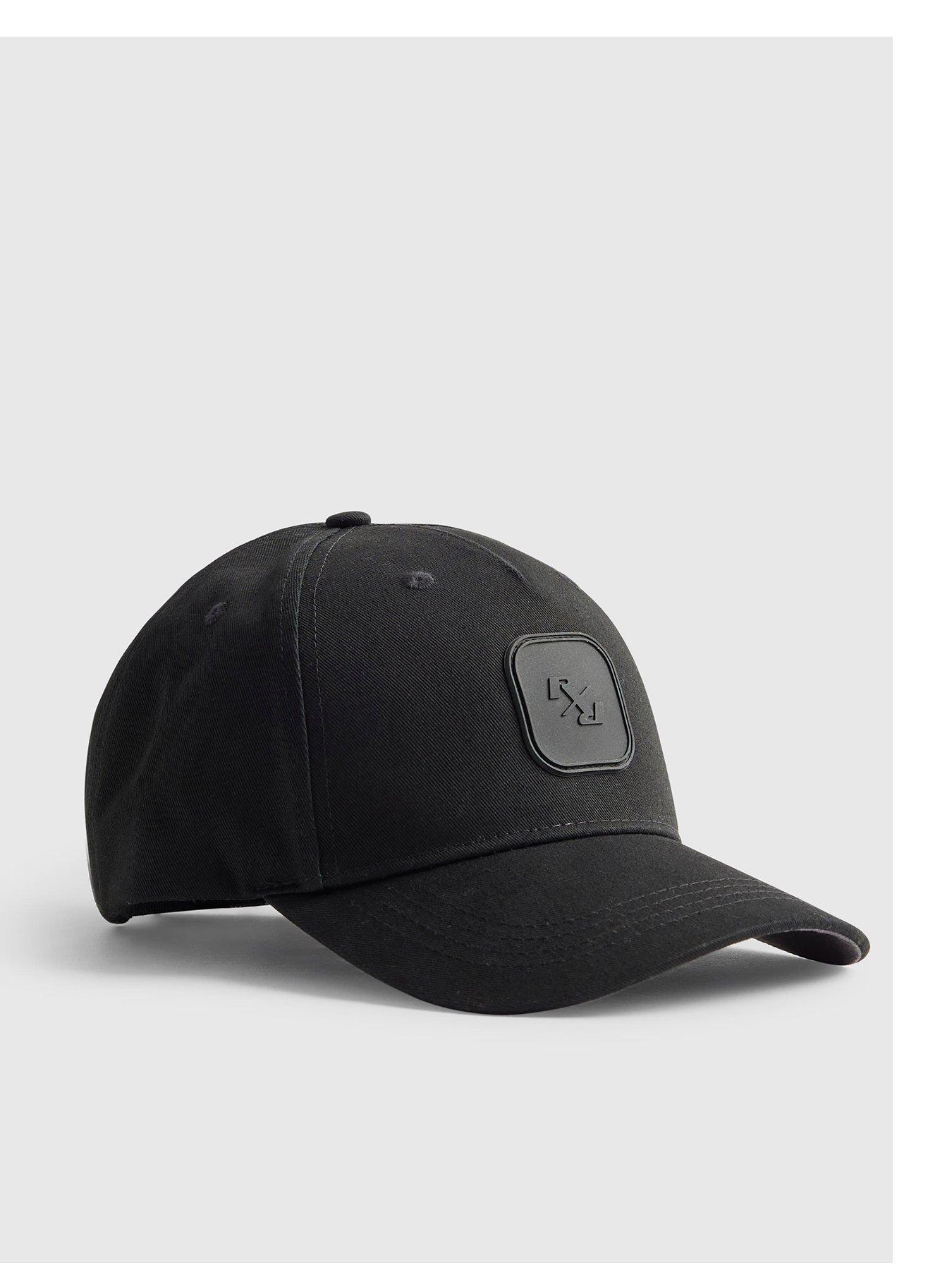 River Island Rxr Rubberised Badge Cap, Black, Men
