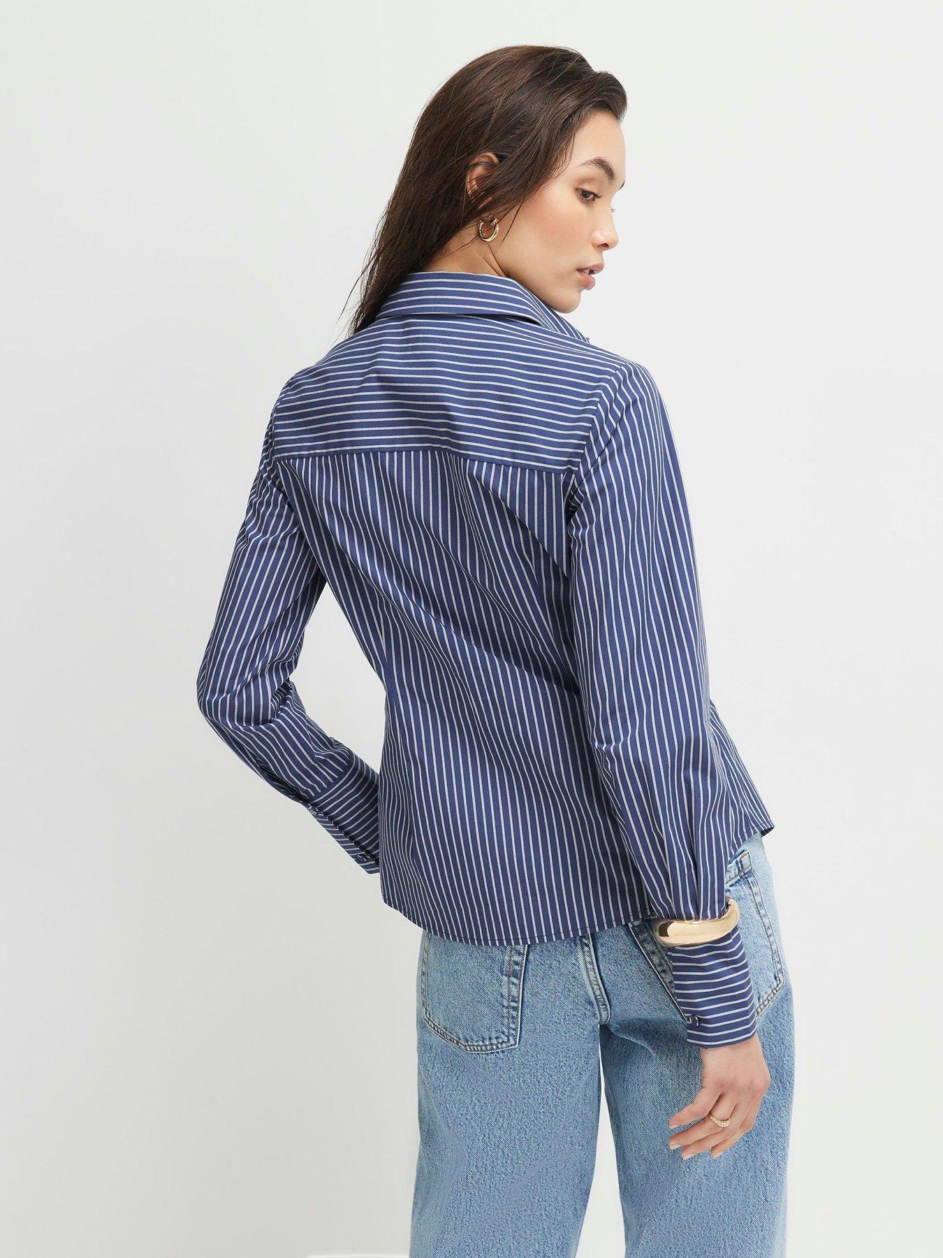 Image 2 of 4 of River Island Striped Long Sleeve Embroidered Shirt