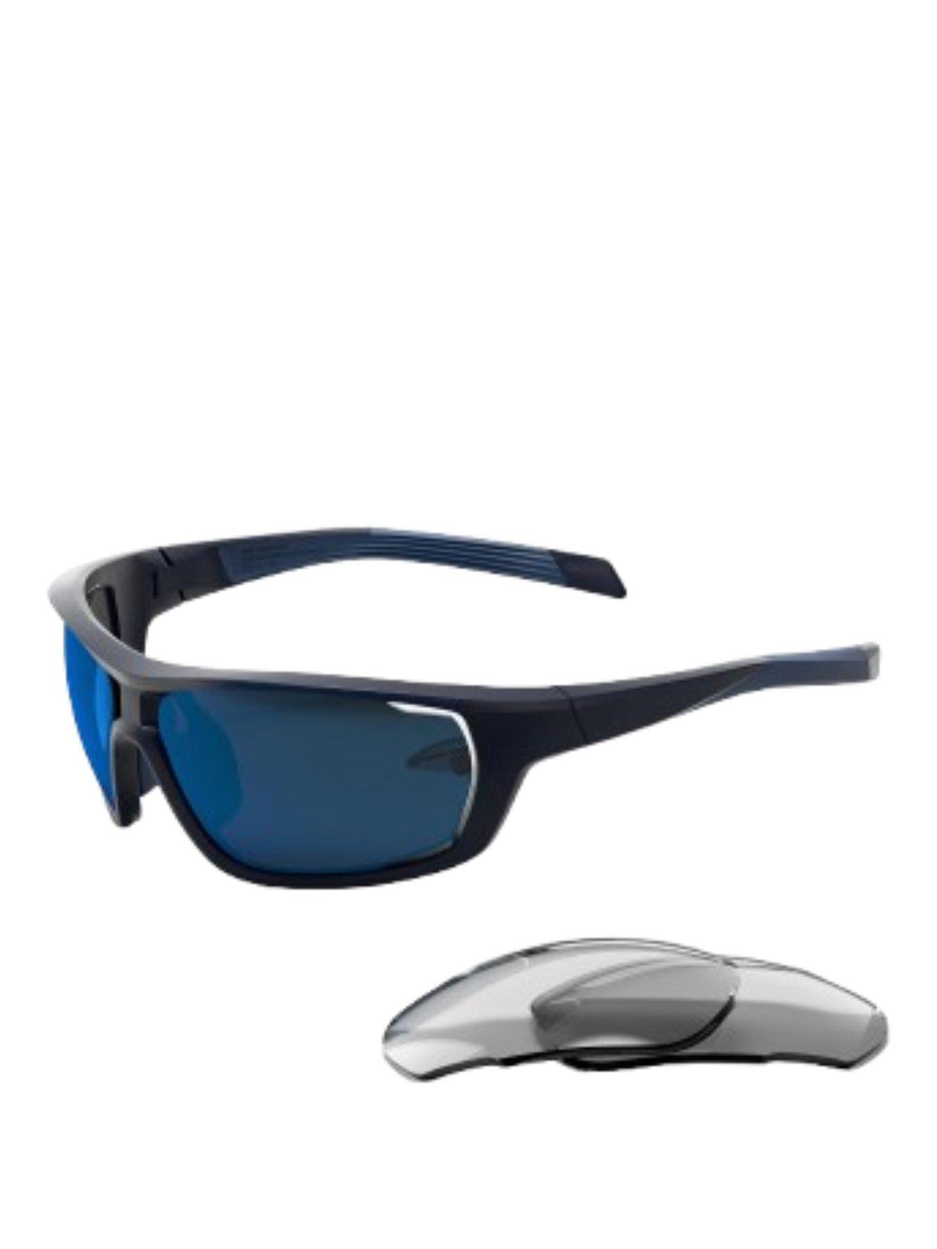 Decathlon Cycling Glasses Perf 100 Pack Interchangeable CAT 0+3 Lenses - Blue