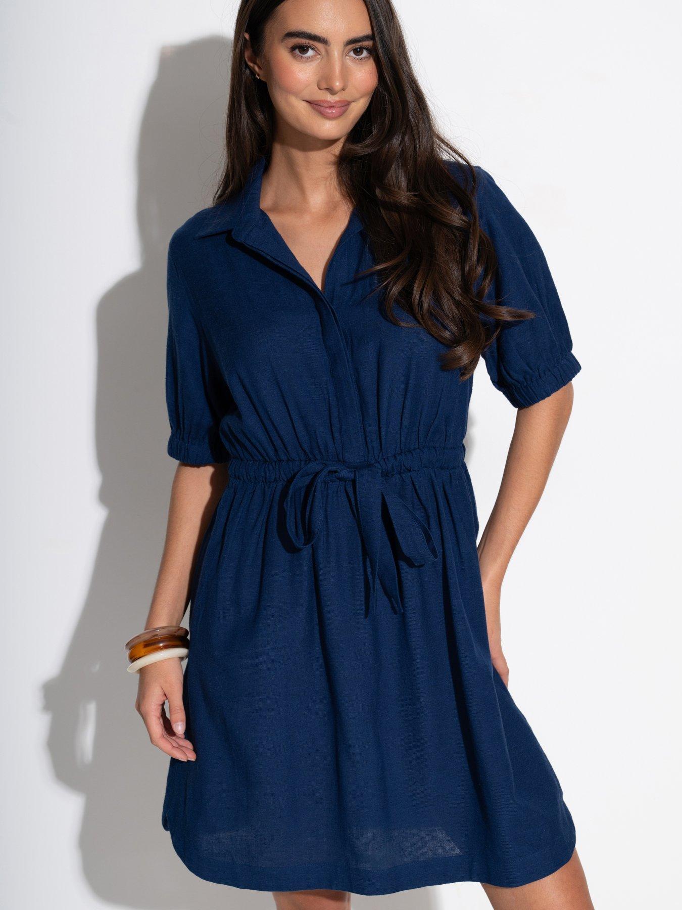 Pour Moi Blair Half Placket Channel Waist Shirt Dress