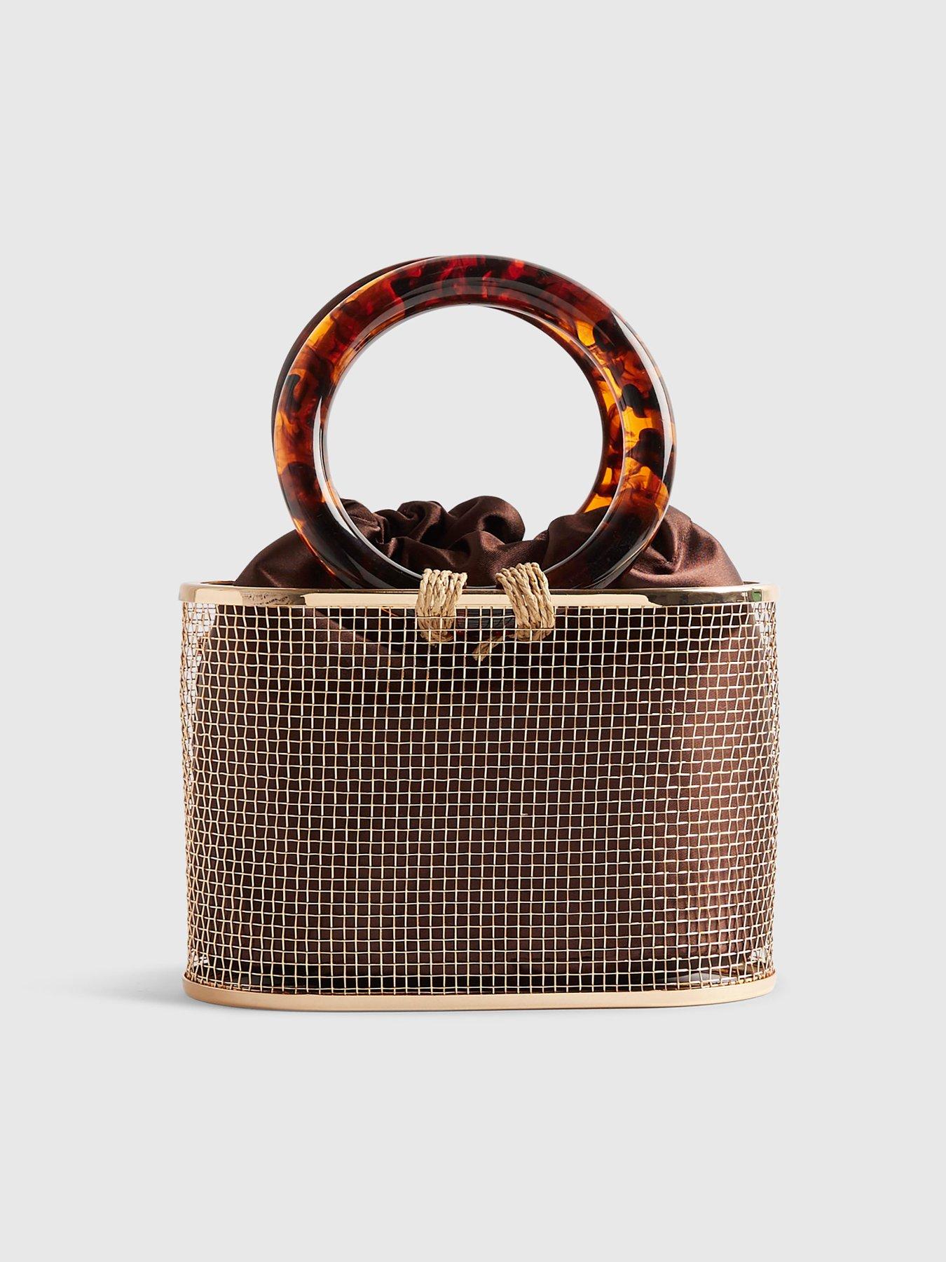 Image 3 of 5 of River Island Flower Cage Bag - Brown