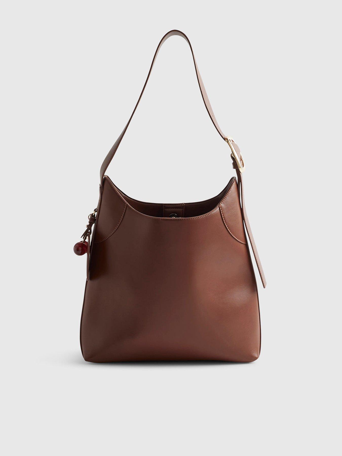 Image 2 of 4 of River Island Buckled Slouch Bag - Brown