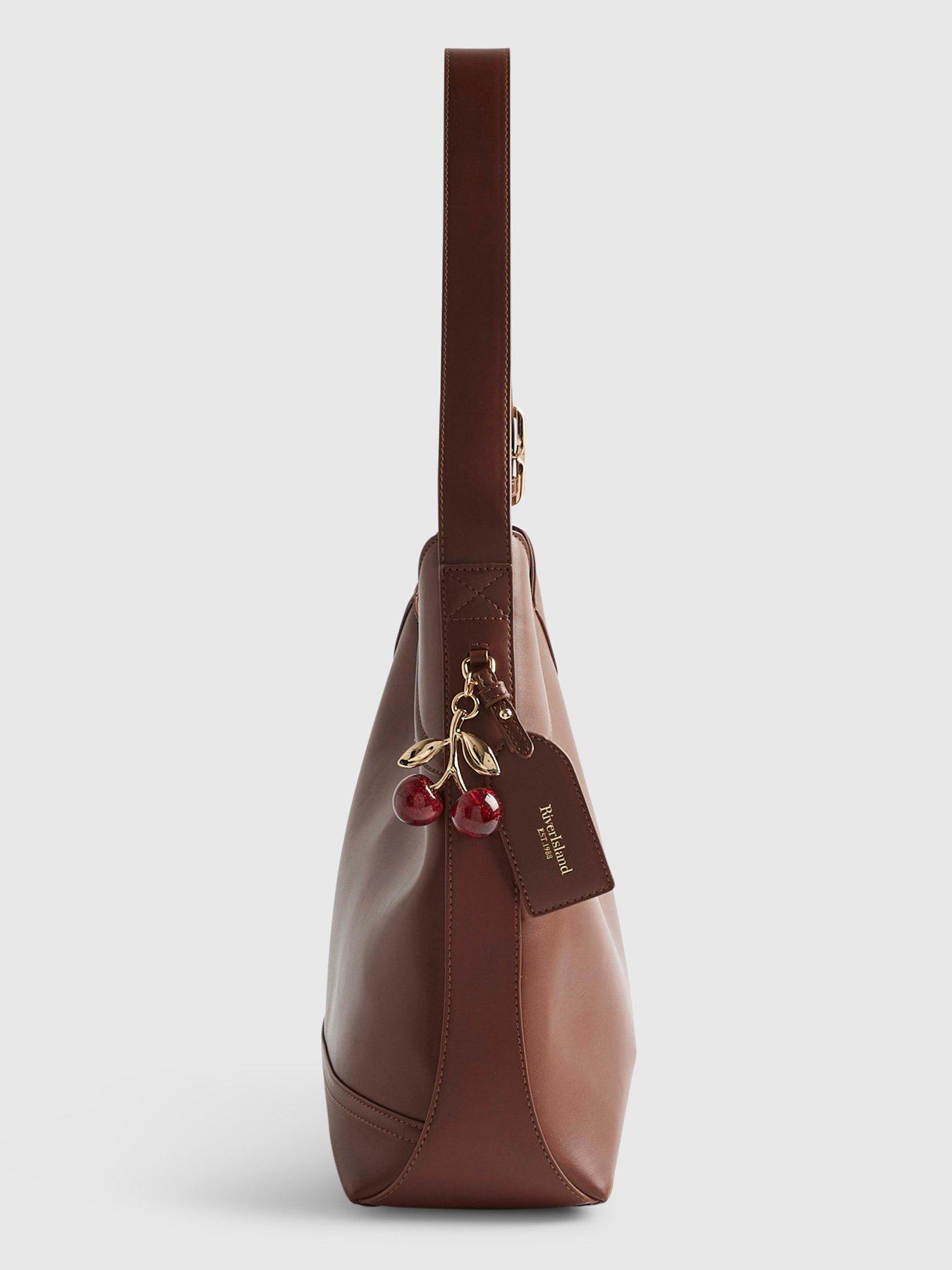 Image 4 of 4 of River Island Buckled Slouch Bag - Brown