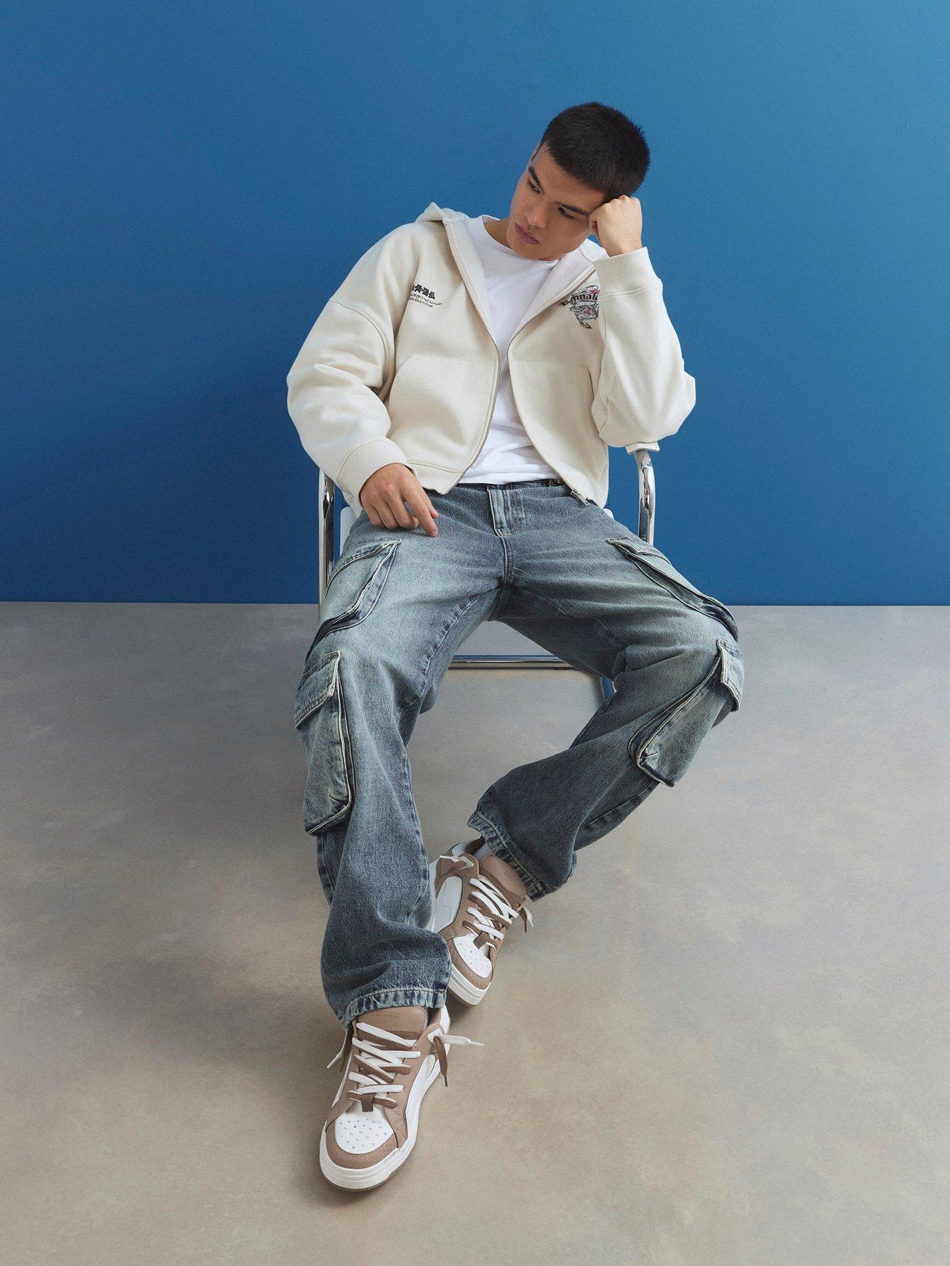 Image 4 of 4 of River Island Cream Oversized Fit Japanese Kamakura Hoodie - Cream